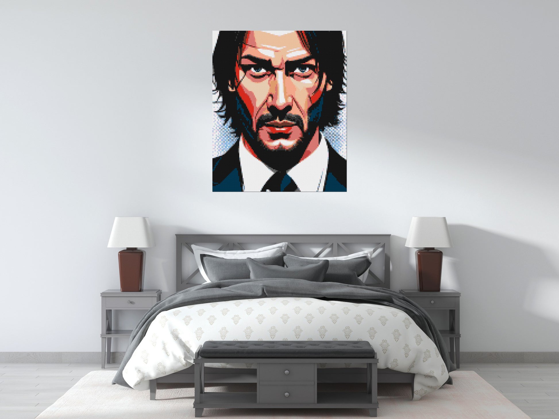 Keanu Reeves as John Wick - Brick Art Mosaic Kit 5x6 scene