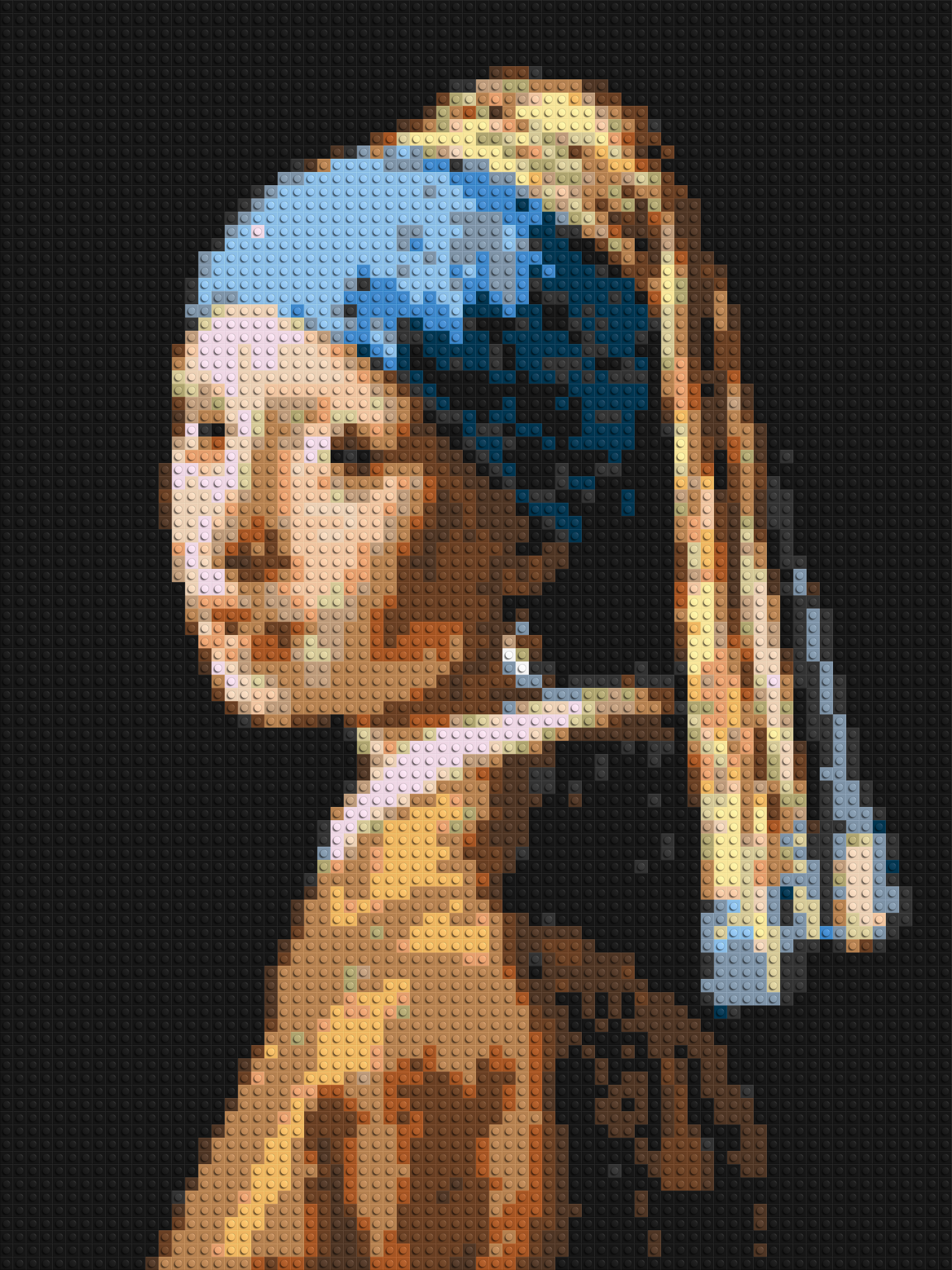 Girl with a Pearl Earring by Johannes Vermeer - Brick Art Mosaic Kit 3x4 large