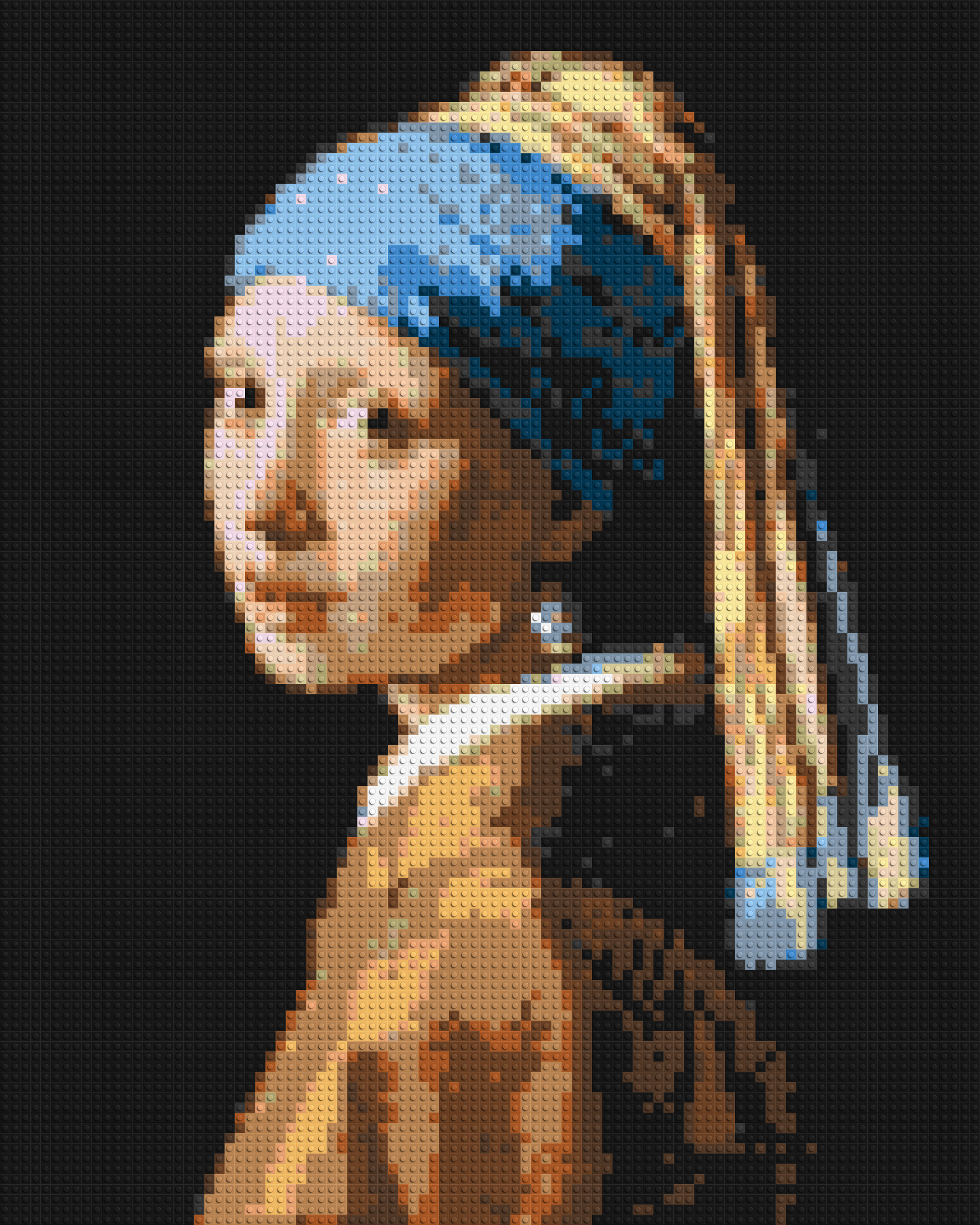 Girl with a Pearl Earring by Johannes Vermeer - Brick Art Mosaic Kit 4x5 large