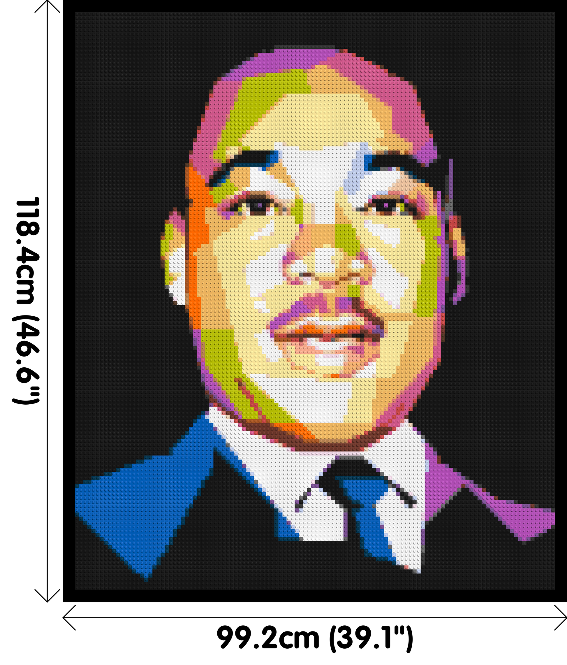 Martin Luther King Jr. - Brick Art Mosaic Kit 5x6 dimensions with frame