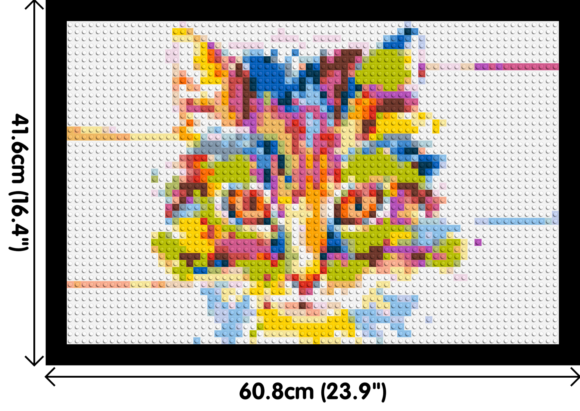 Abstract Cat Colourful Pop Art - Brick Art Mosaic Kit 3x2 dimensions with frame