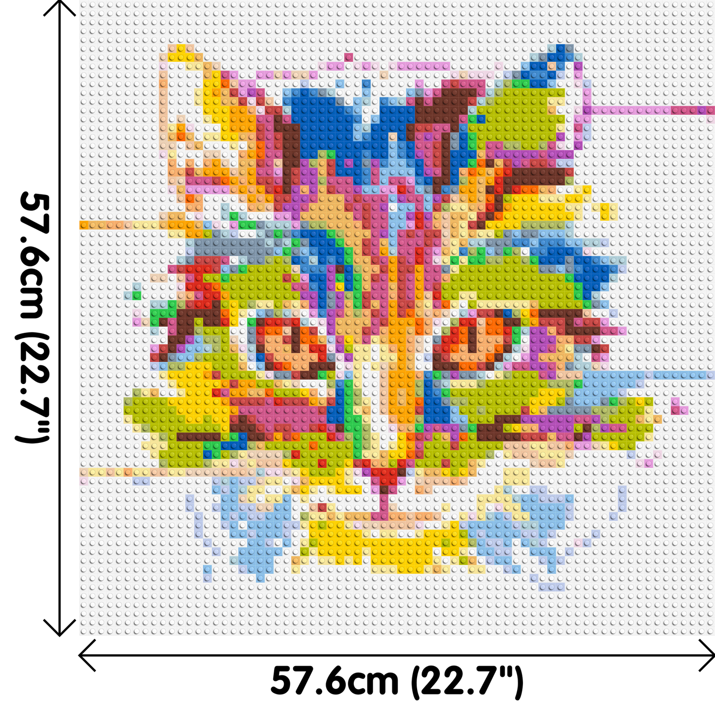 Abstract Cat Colourful Pop Art - Brick Art Mosaic Kit 3x3 large