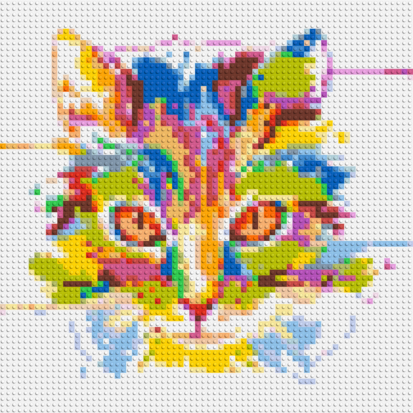 Abstract Cat Colourful Pop Art - Brick Art Mosaic Kit 3x3 large