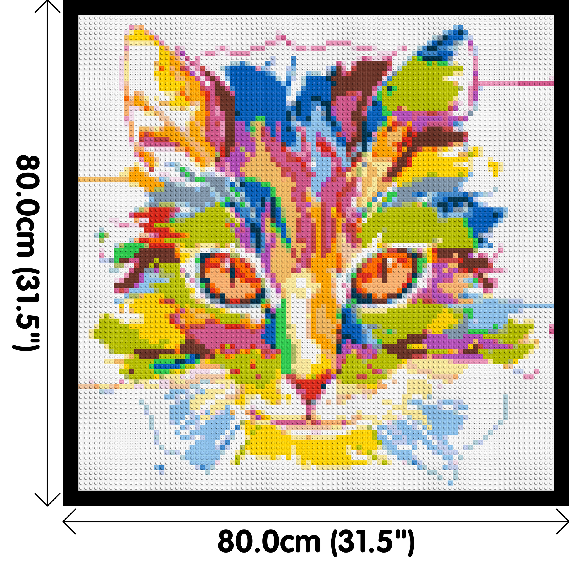 Abstract Cat Colourful Pop Art - Brick Art Mosaic Kit 4x4 dimensions with frame