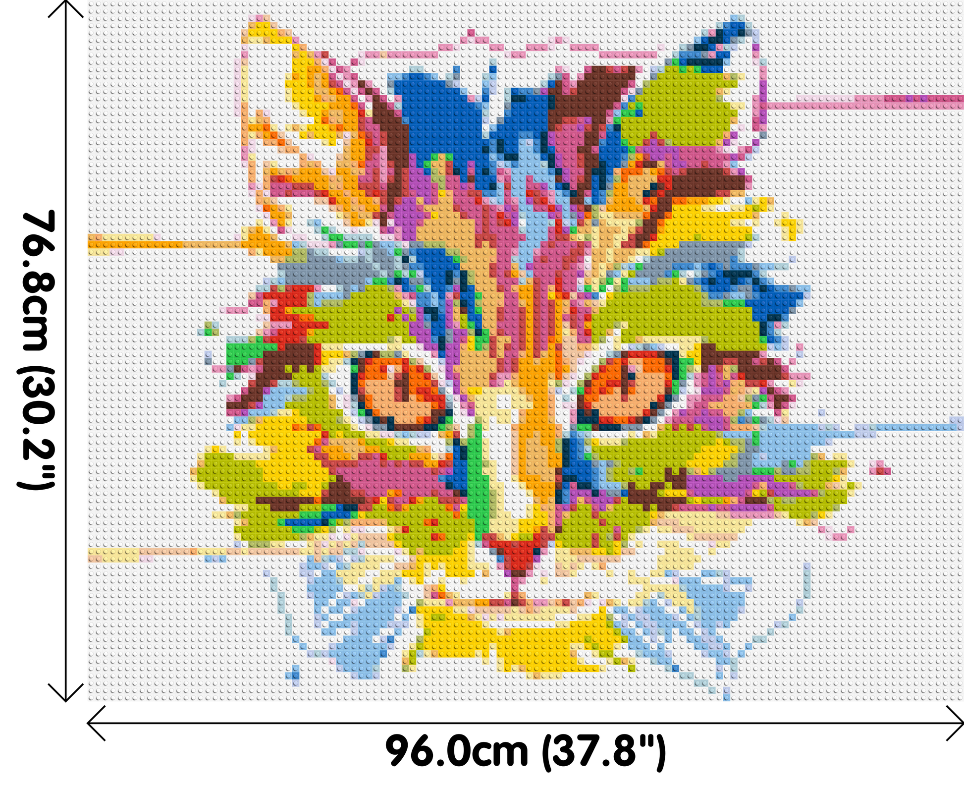 Abstract Cat Colourful Pop Art - Brick Art Mosaic Kit 5x4 dimensions