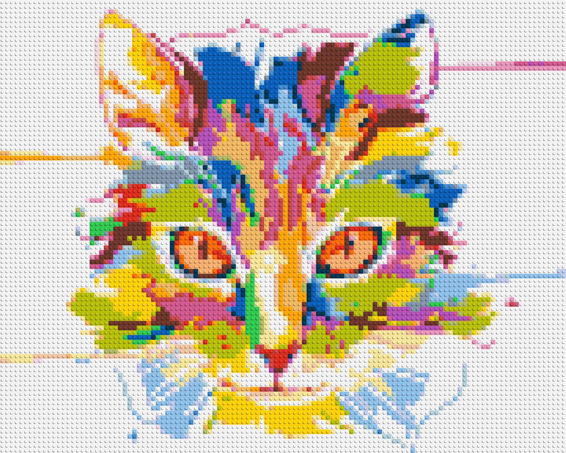 Abstract Cat Colourful Pop Art - Brick Art Mosaic Kit 5x4 large