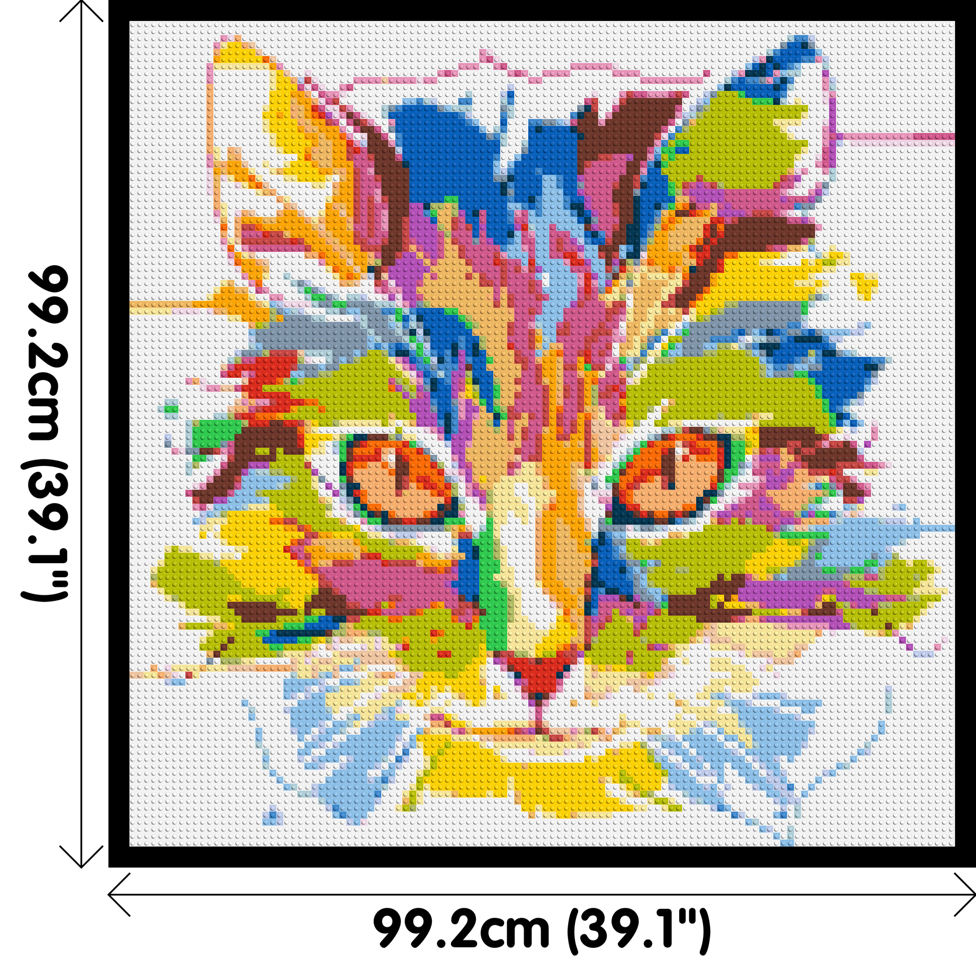 Abstract Cat Colourful Pop Art - Brick Art Mosaic Kit 5x5 dimensions with frame