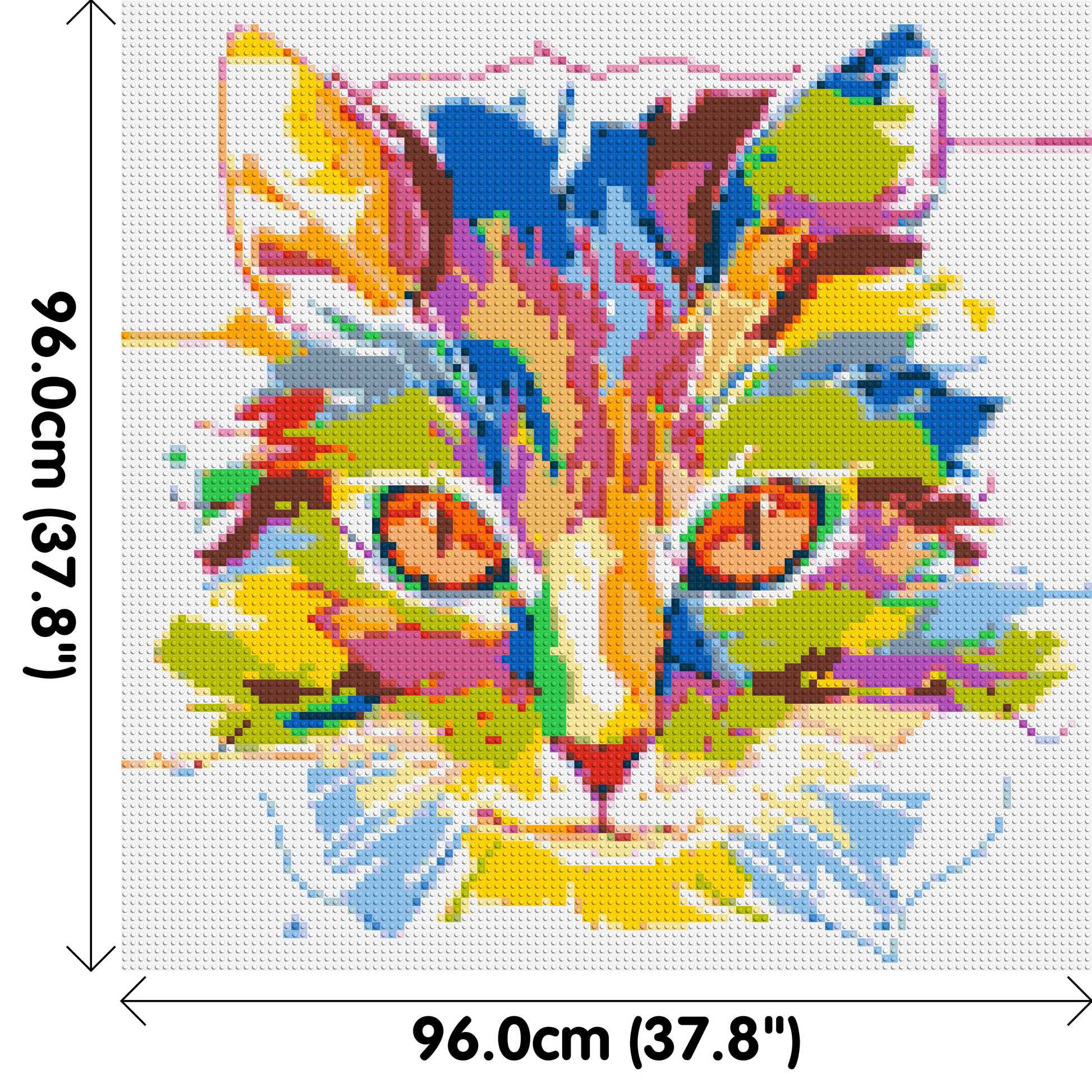 Abstract Cat Colourful Pop Art - Brick Art Mosaic Kit 5x5 dimensions