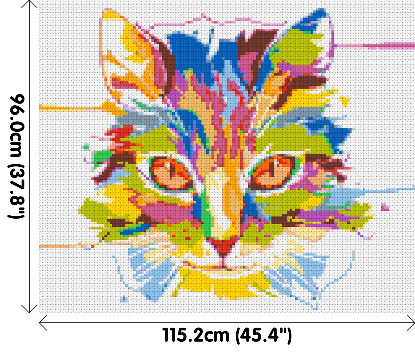 Abstract Cat Colourful Pop Art - Brick Art Mosaic Kit 6x5 large