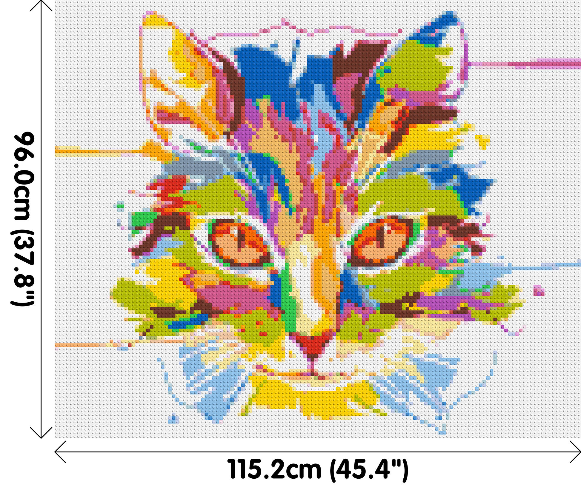 Abstract Cat Colourful Pop Art - Brick Art Mosaic Kit 6x5 dimensions