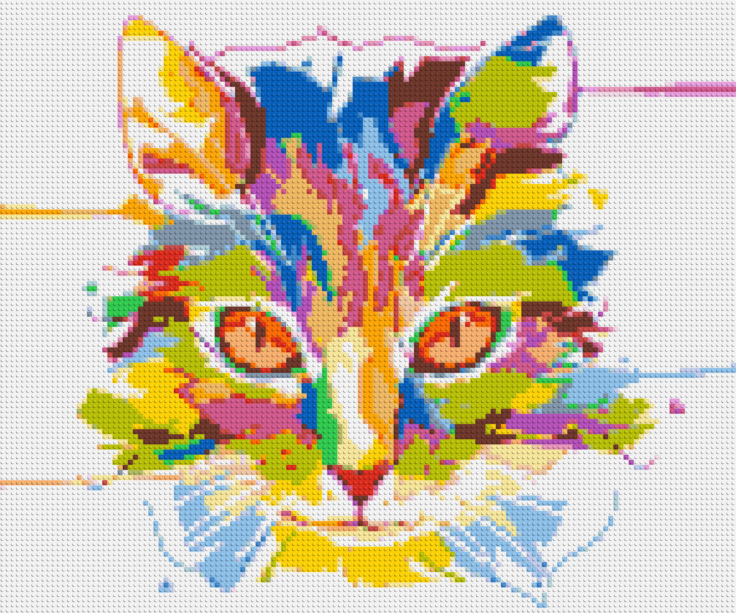 Abstract Cat Colourful Pop Art - Brick Art Mosaic Kit 6x5 large