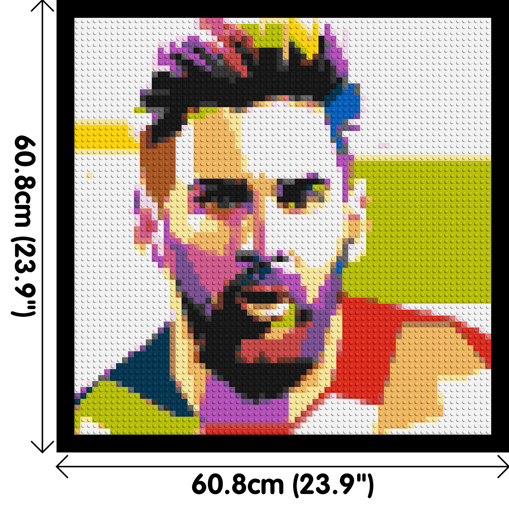 Messi #2 - Brick Art Mosaic Kit 3x3 dimensions with frame