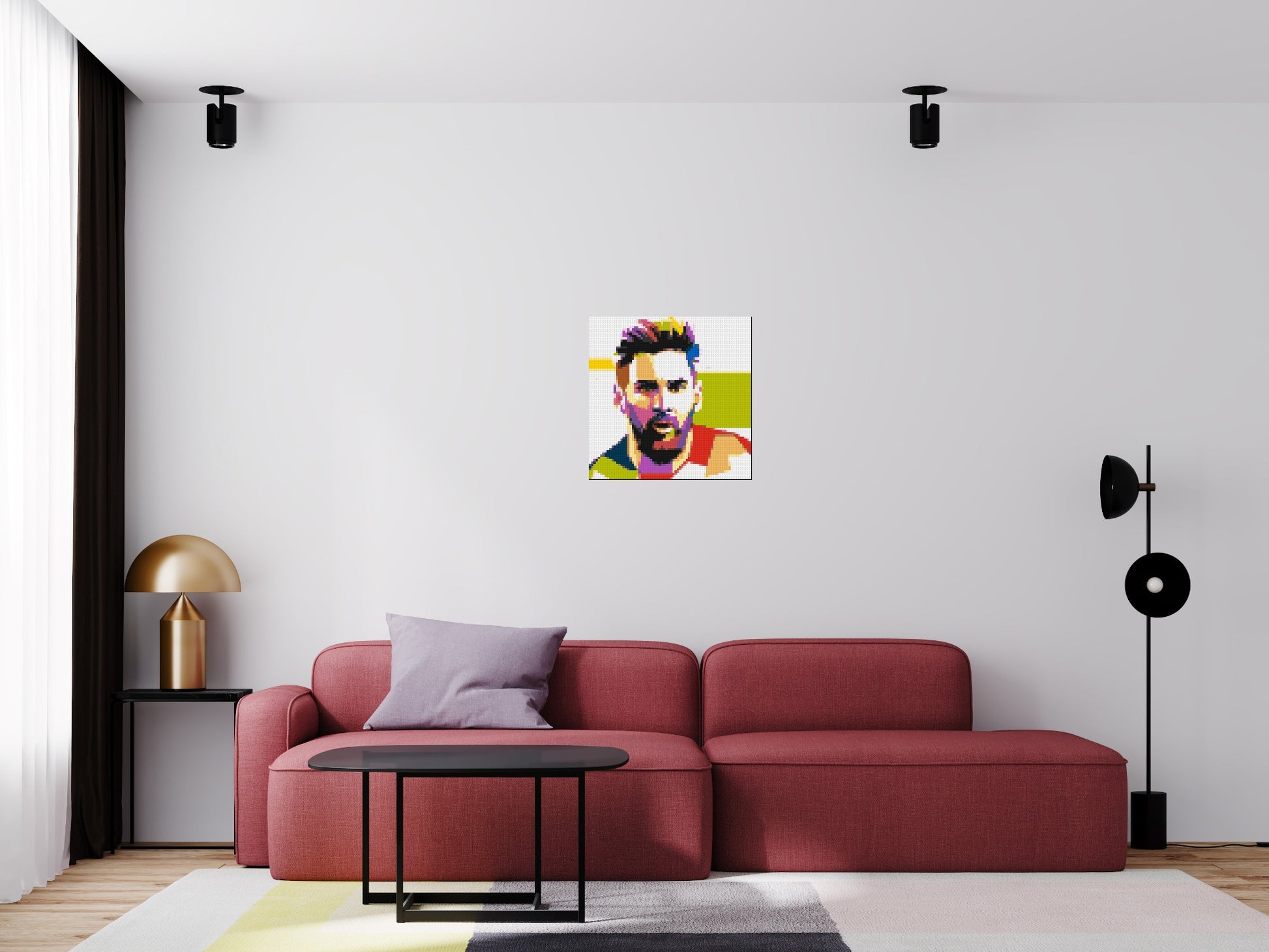 Messi #2 - Brick Art Mosaic Kit 3x3 scene