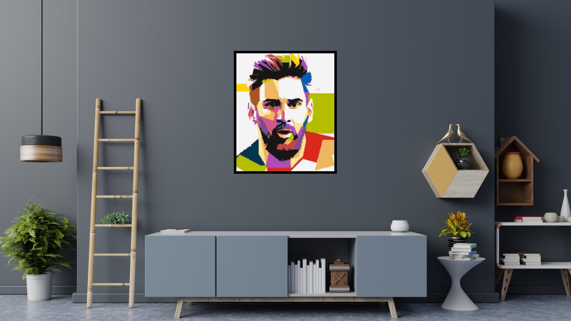 Messi #2 - Brick Art Mosaic Kit 5x6 scene with frame