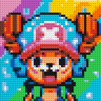 Tony Tony Chopper Pixel Art - Brick Art Mosaic Kit 2x2 large