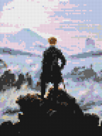 Wanderer Above the Sea of Fog by Caspar D. Friedrich  - Brick Art Mosaic Kit 3x4 large