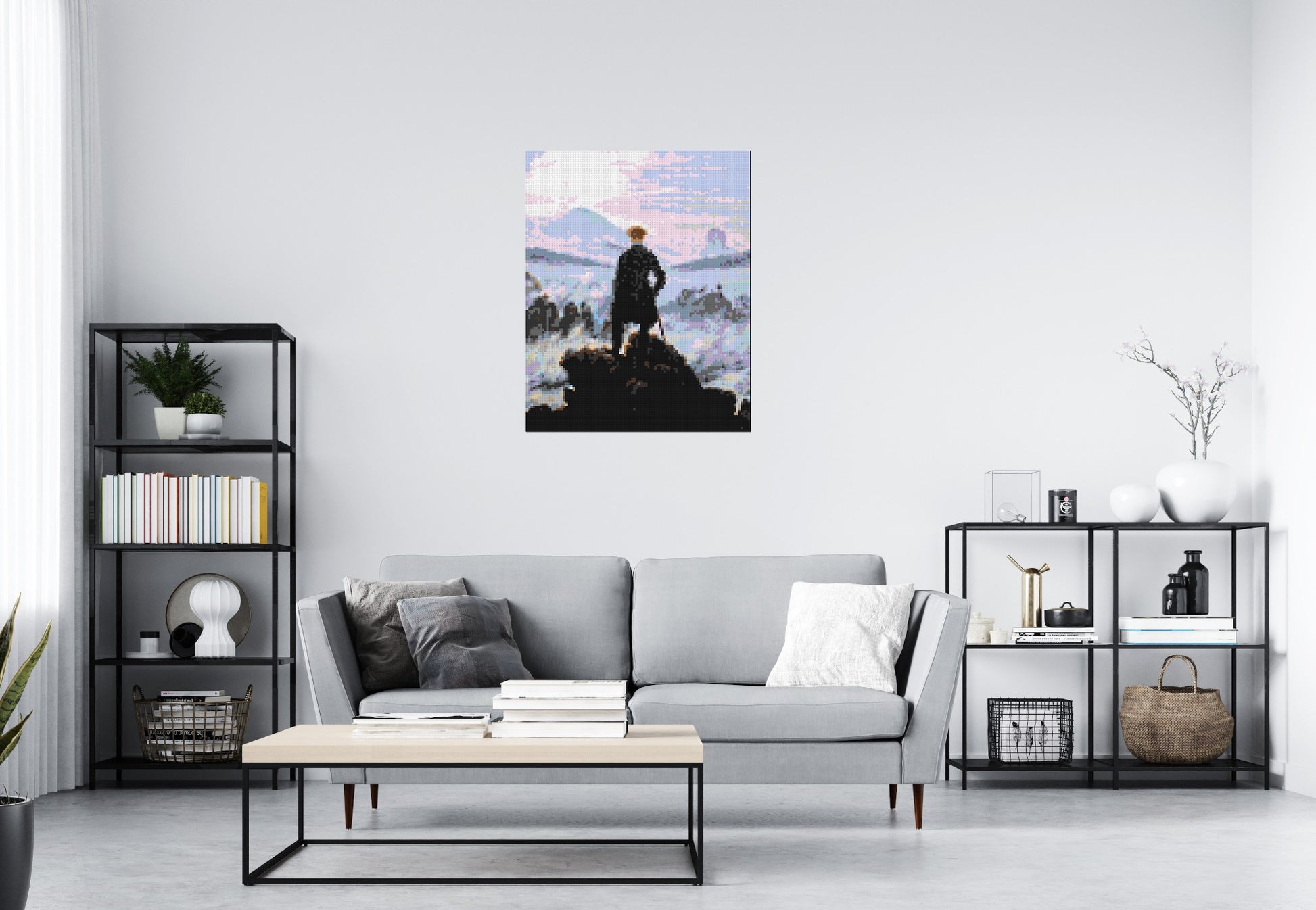 Wanderer Above the Sea of Fog by Caspar D. Friedrich  - Brick Art Mosaic Kit 4x5 scene