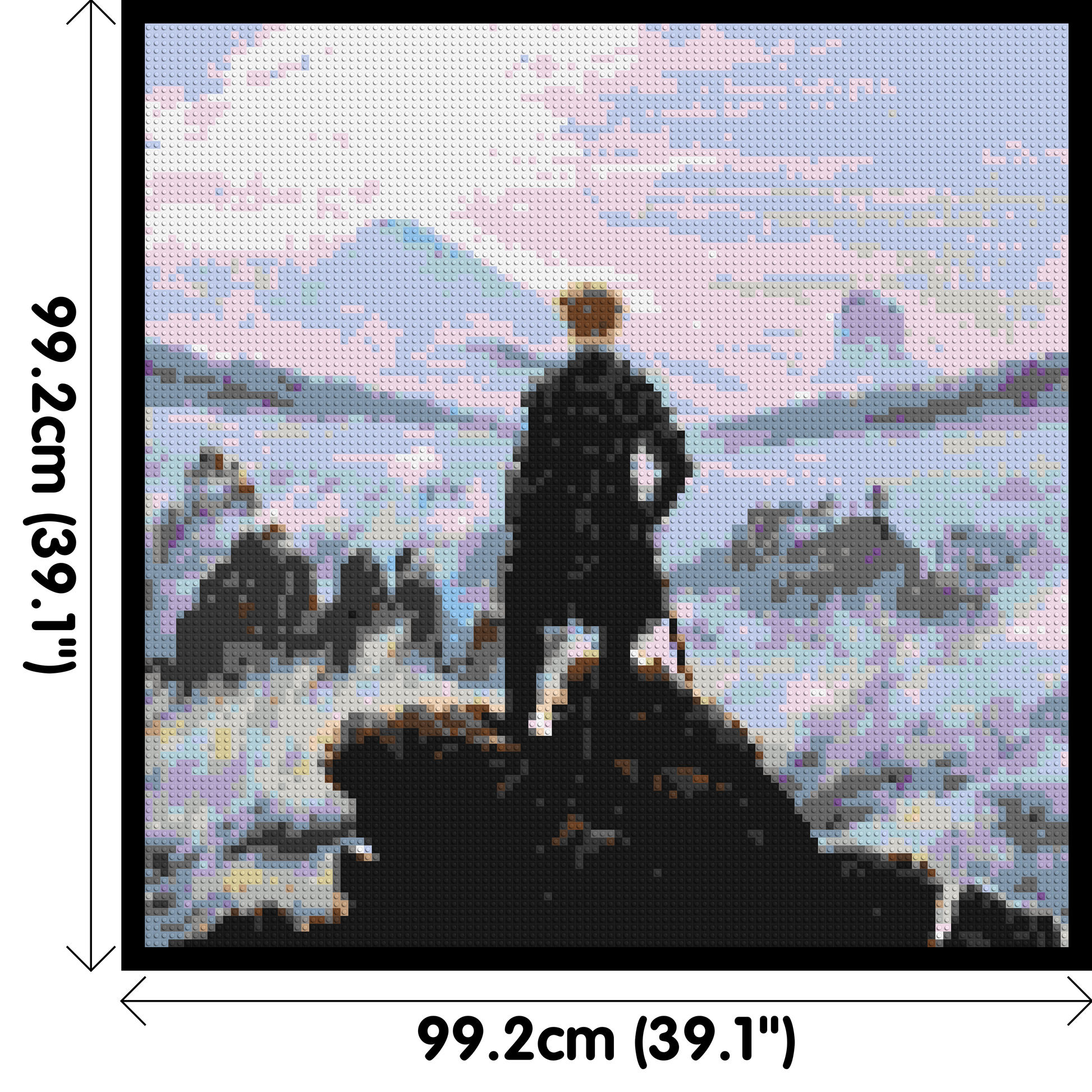 Wanderer Above the Sea of Fog by Caspar D. Friedrich  - Brick Art Mosaic Kit 5x5 dimensions with frame