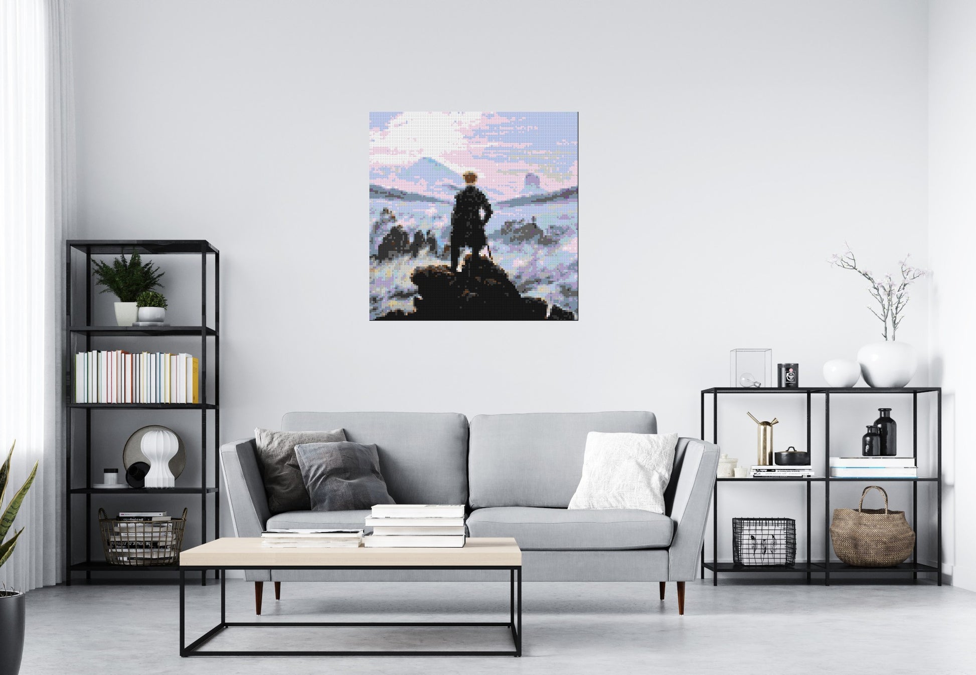 Wanderer Above the Sea of Fog by Caspar D. Friedrich  - Brick Art Mosaic Kit 5x5 scene