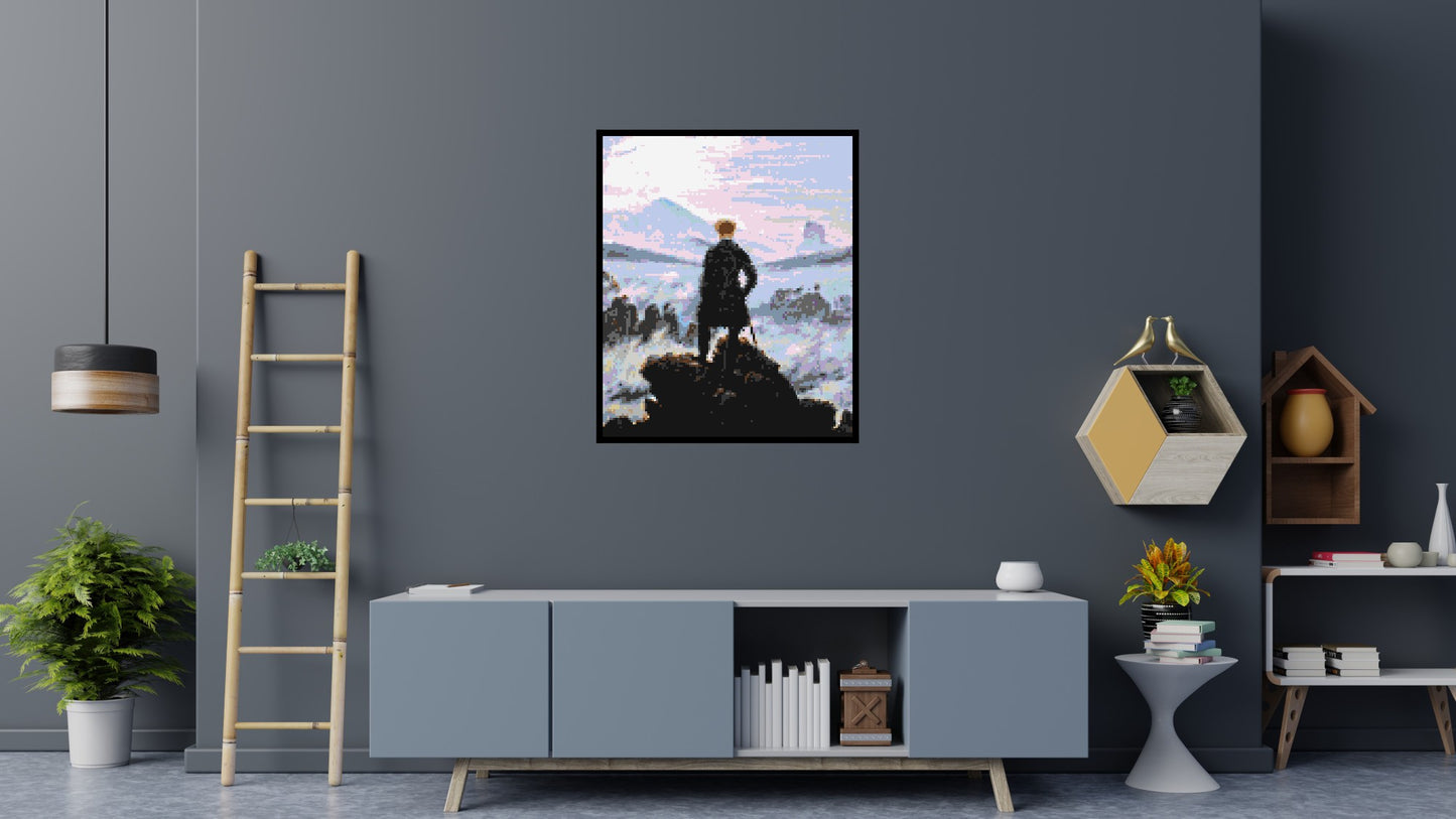 Wanderer Above the Sea of Fog by Caspar D. Friedrich  - Brick Art Mosaic Kit 5x6 large