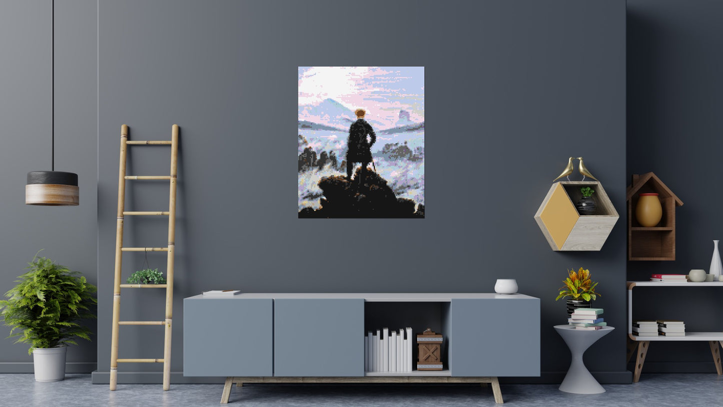 Wanderer Above the Sea of Fog by Caspar D. Friedrich  - Brick Art Mosaic Kit 5x6 large