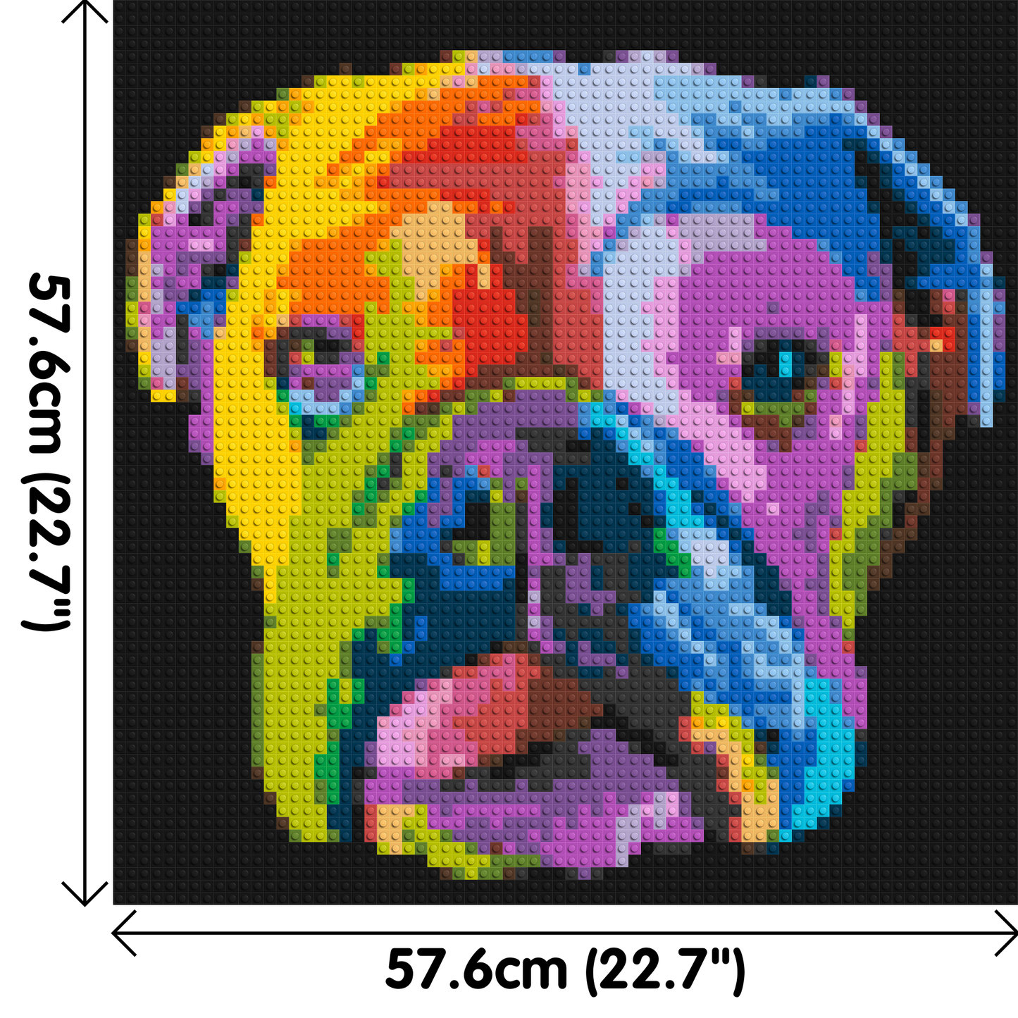 English Bulldog Colourful Pop Art - Brick Art Mosaic Kit 3x3 large