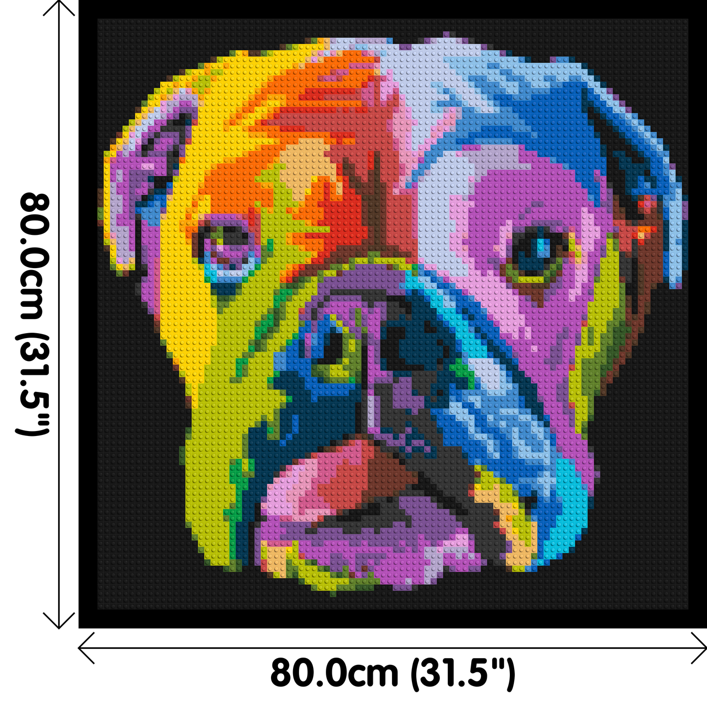 English Bulldog Colourful Pop Art - Brick Art Mosaic Kit 4x4 large