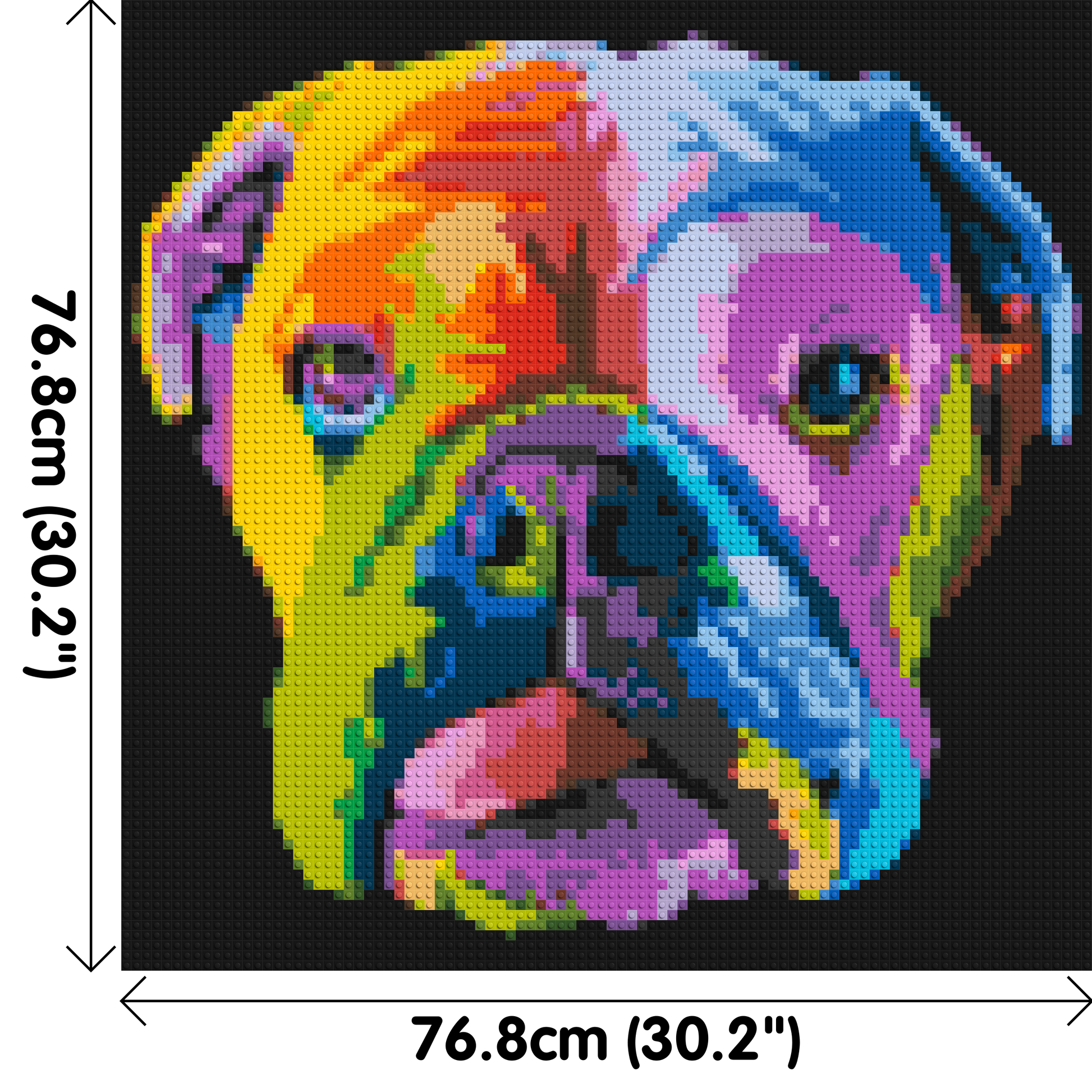 English Bulldog Colourful Pop Art - Brick Art Mosaic Kit 4x4 dimensions