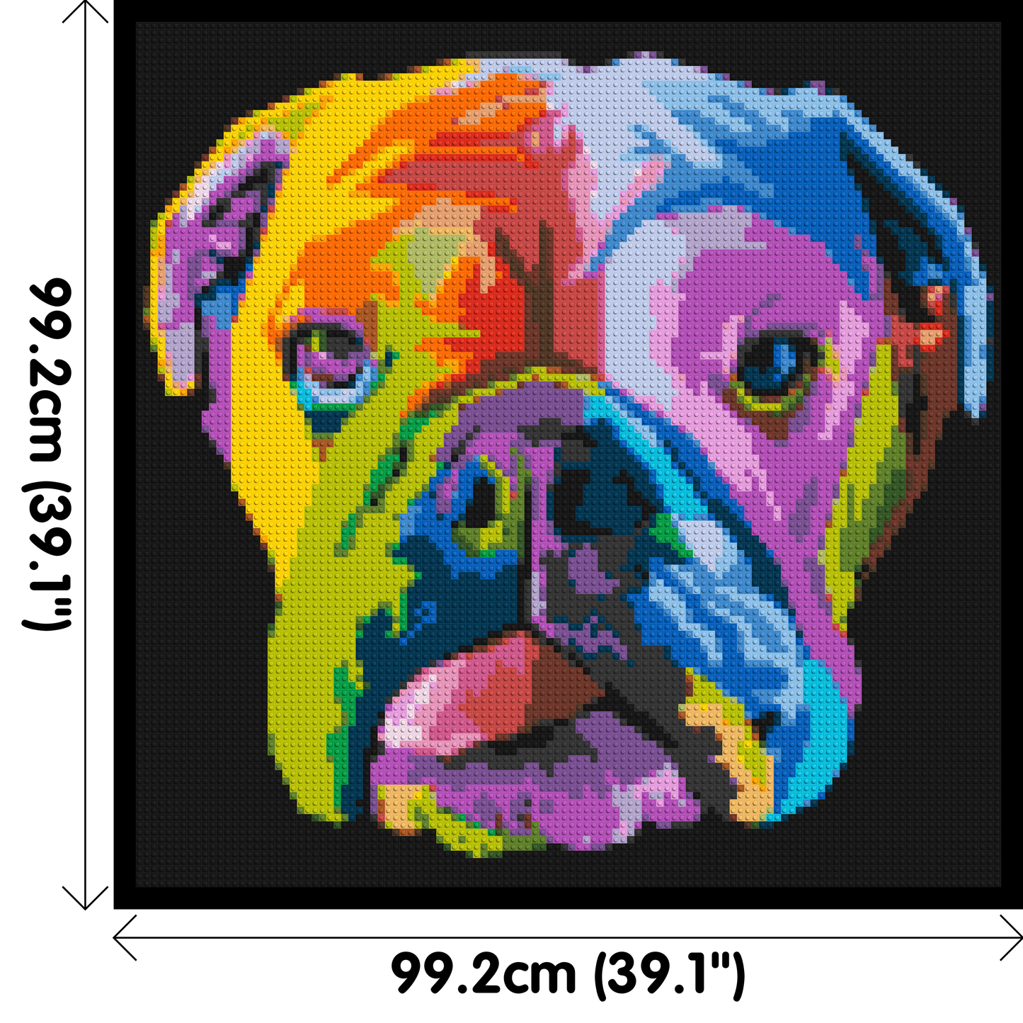 English Bulldog Colourful Pop Art - Brick Art Mosaic Kit 5x5 large