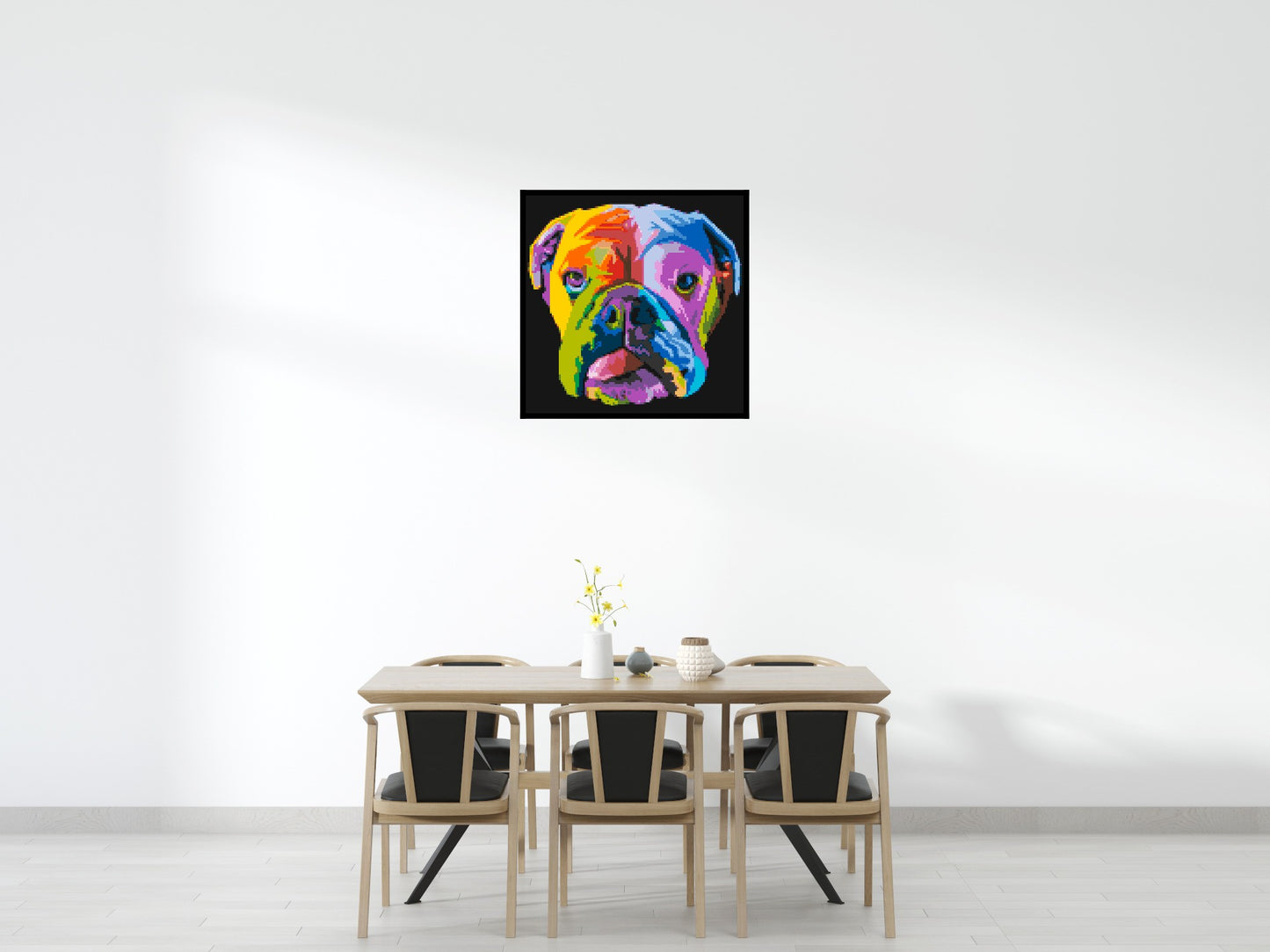 English Bulldog Colourful Pop Art - Brick Art Mosaic Kit 5x5 large