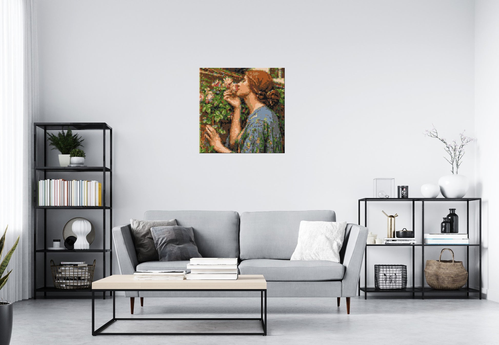 The Soul of The Rose by J. W. Waterhouse - Brick Art Mosaic Kit 4x4 scene