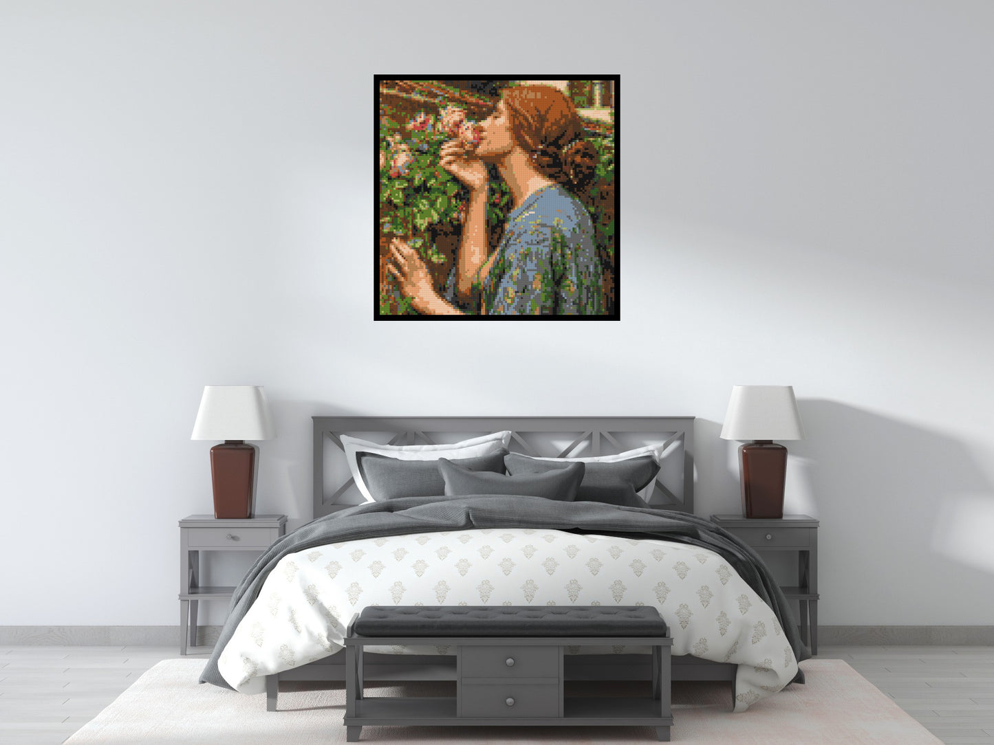 The Soul of The Rose by J. W. Waterhouse - Brick Art Mosaic Kit 5x5 large