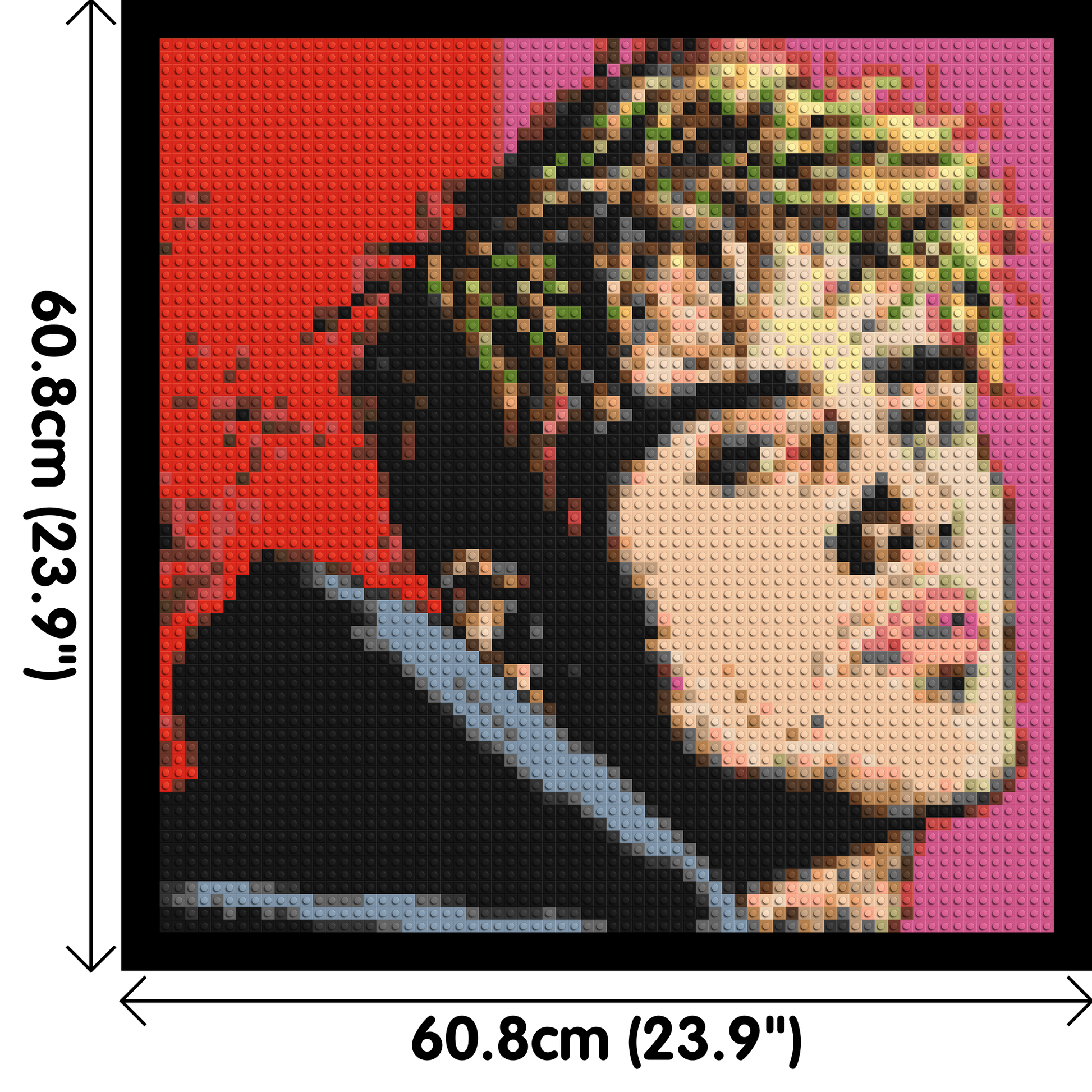 Justin Bieber - Brick Art Mosaic Kit 3x3 dimensions with frame