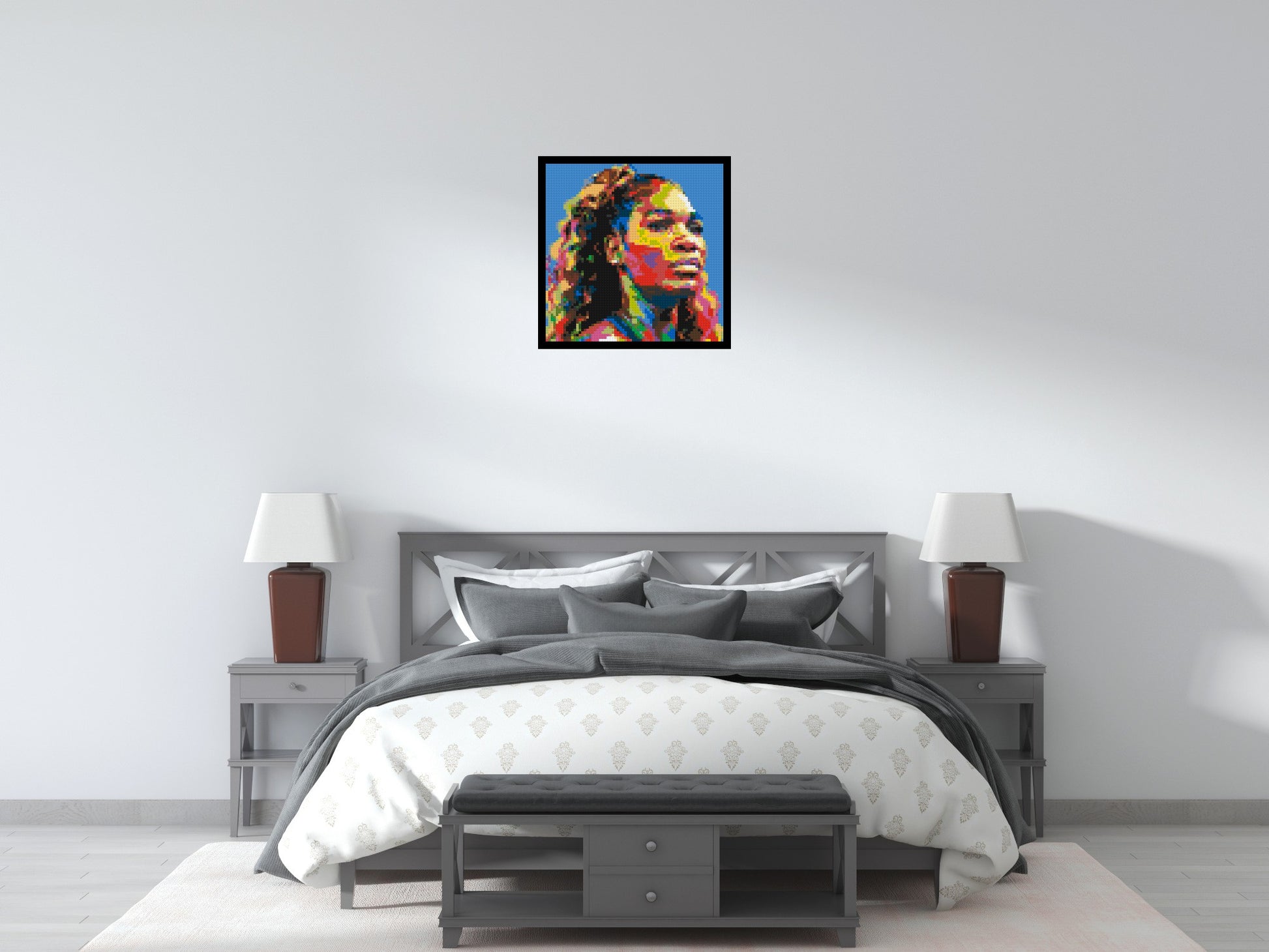 Serena Williams - Brick Art Mosaic Kit 3x3 scene with frame