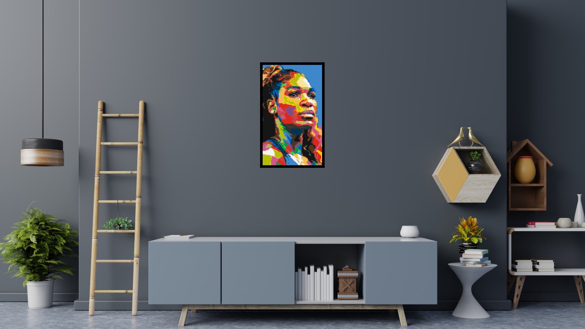 Serena Williams - Brick Art Mosaic Kit 3x5 scene with frame