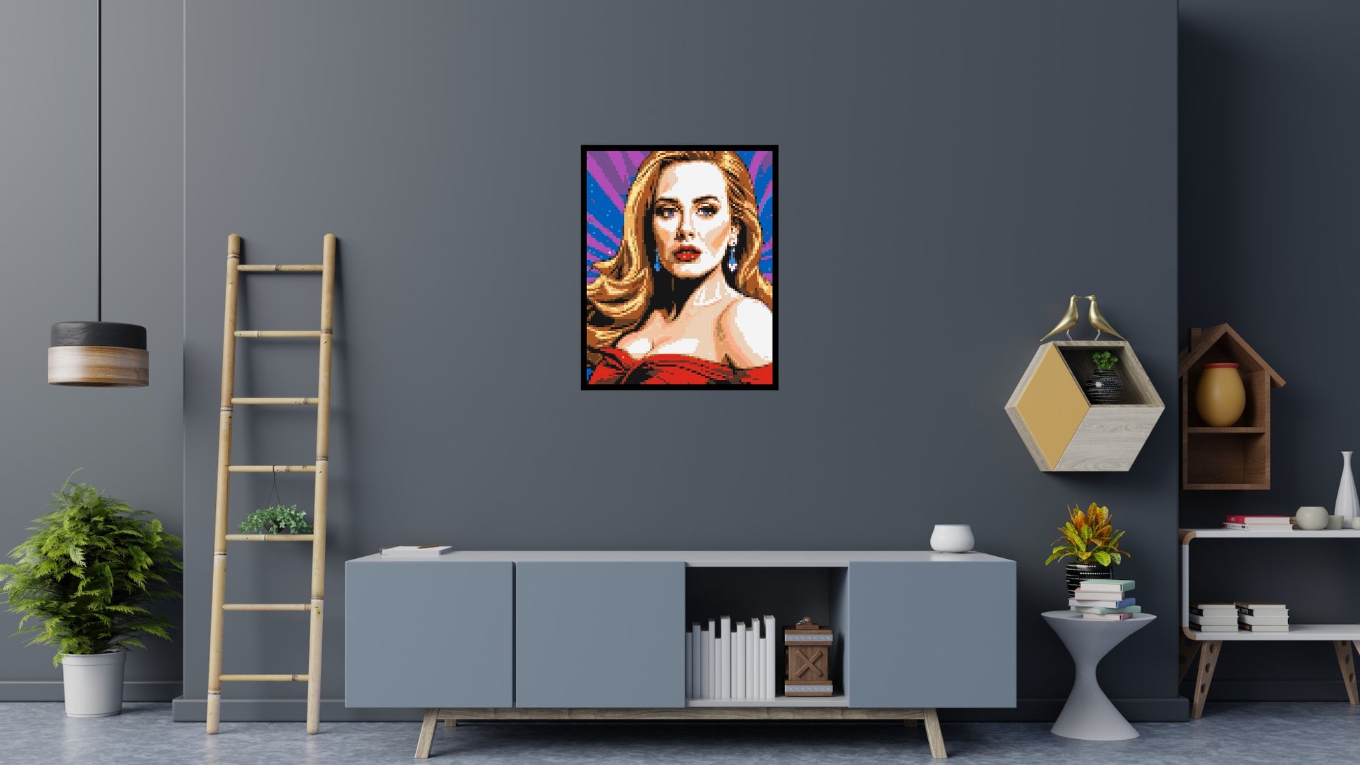 Adele - Brick Art Mosaic Kit 4x5 scene with frame