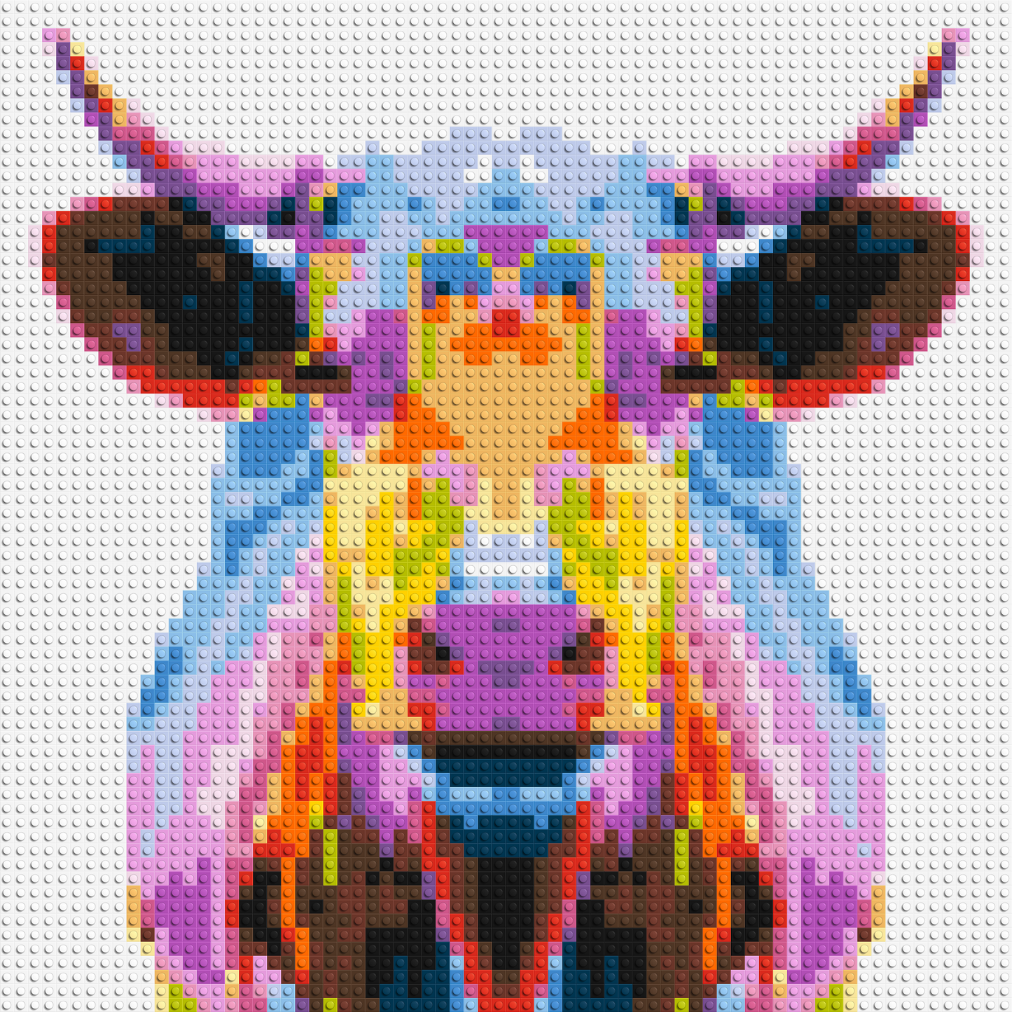 Cow Colourful Pop Art  - Brick Art Mosaic Kit 3x3 large