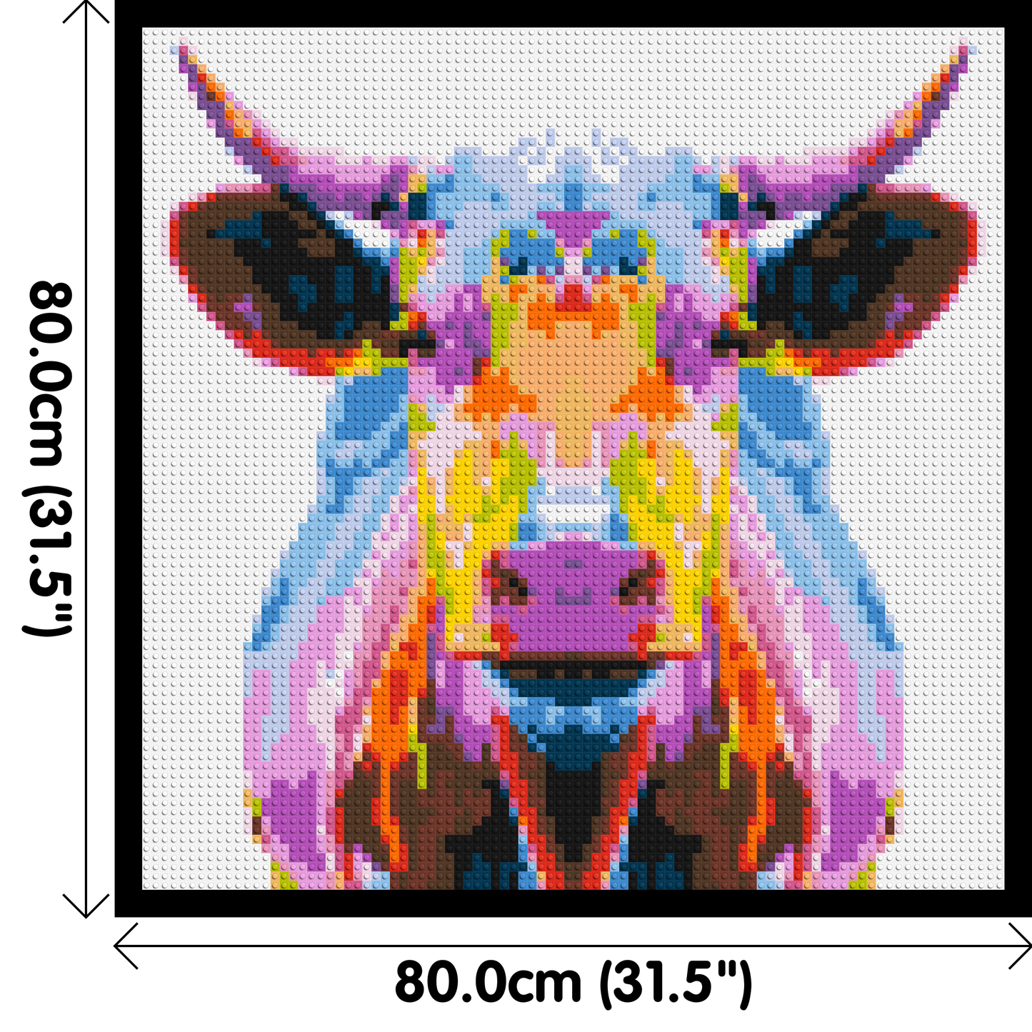 Cow Colourful Pop Art  - Brick Art Mosaic Kit 4x4 large