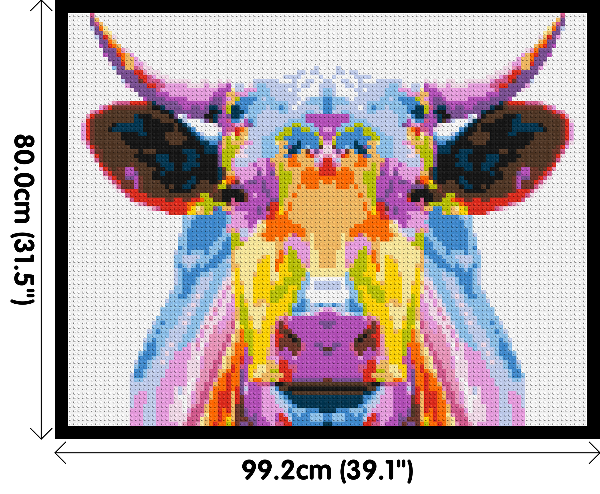 Cow Colourful Pop Art  - Brick Art Mosaic Kit 5x4 dimensions with frame