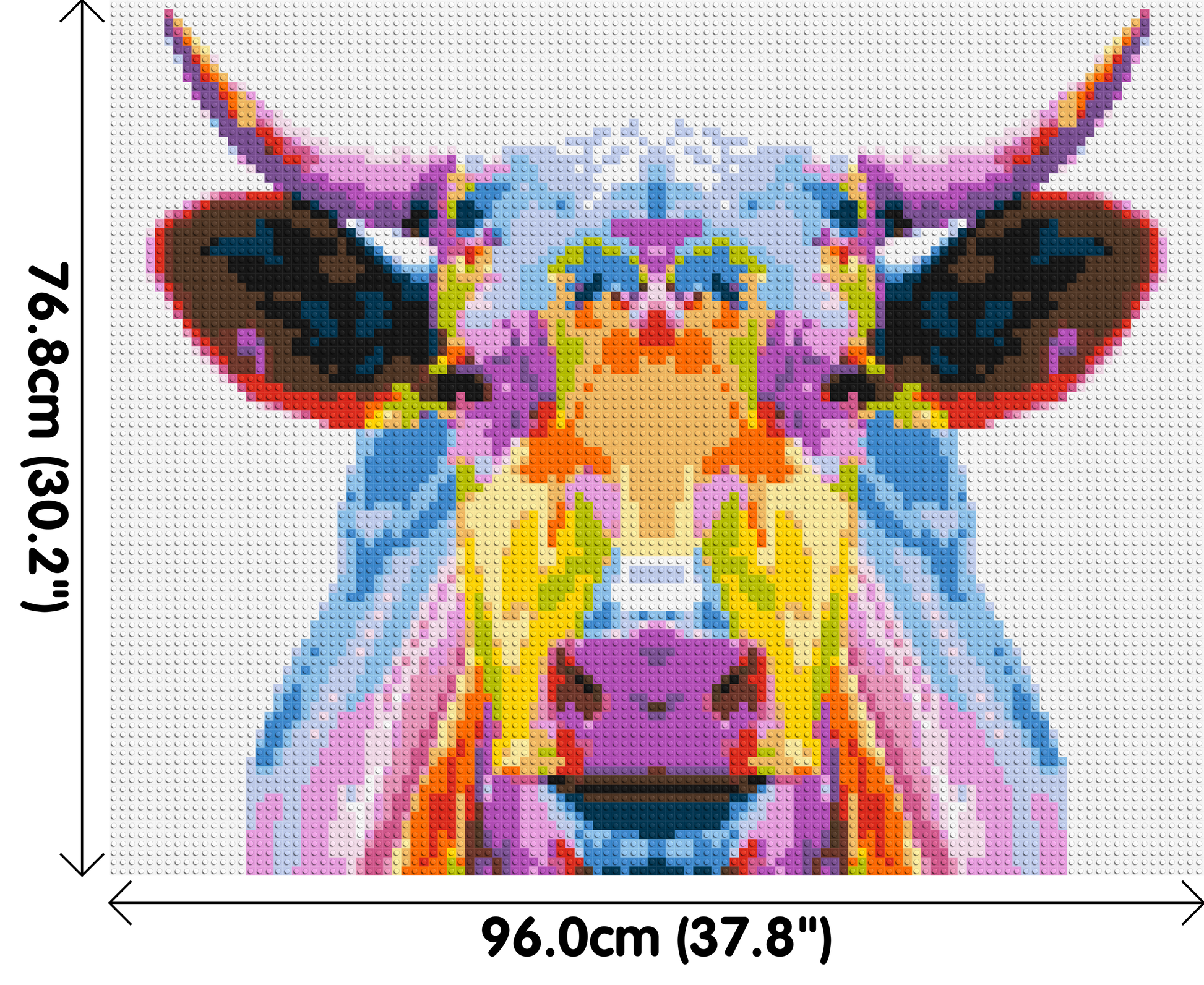 Cow Colourful Pop Art  - Brick Art Mosaic Kit 5x4 dimensions