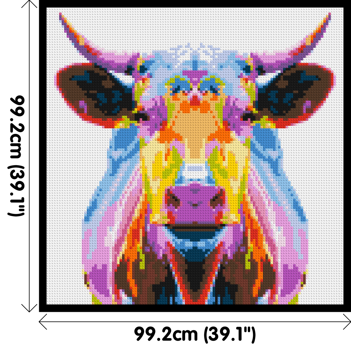 Cow Colourful Pop Art  - Brick Art Mosaic Kit 5x5 large