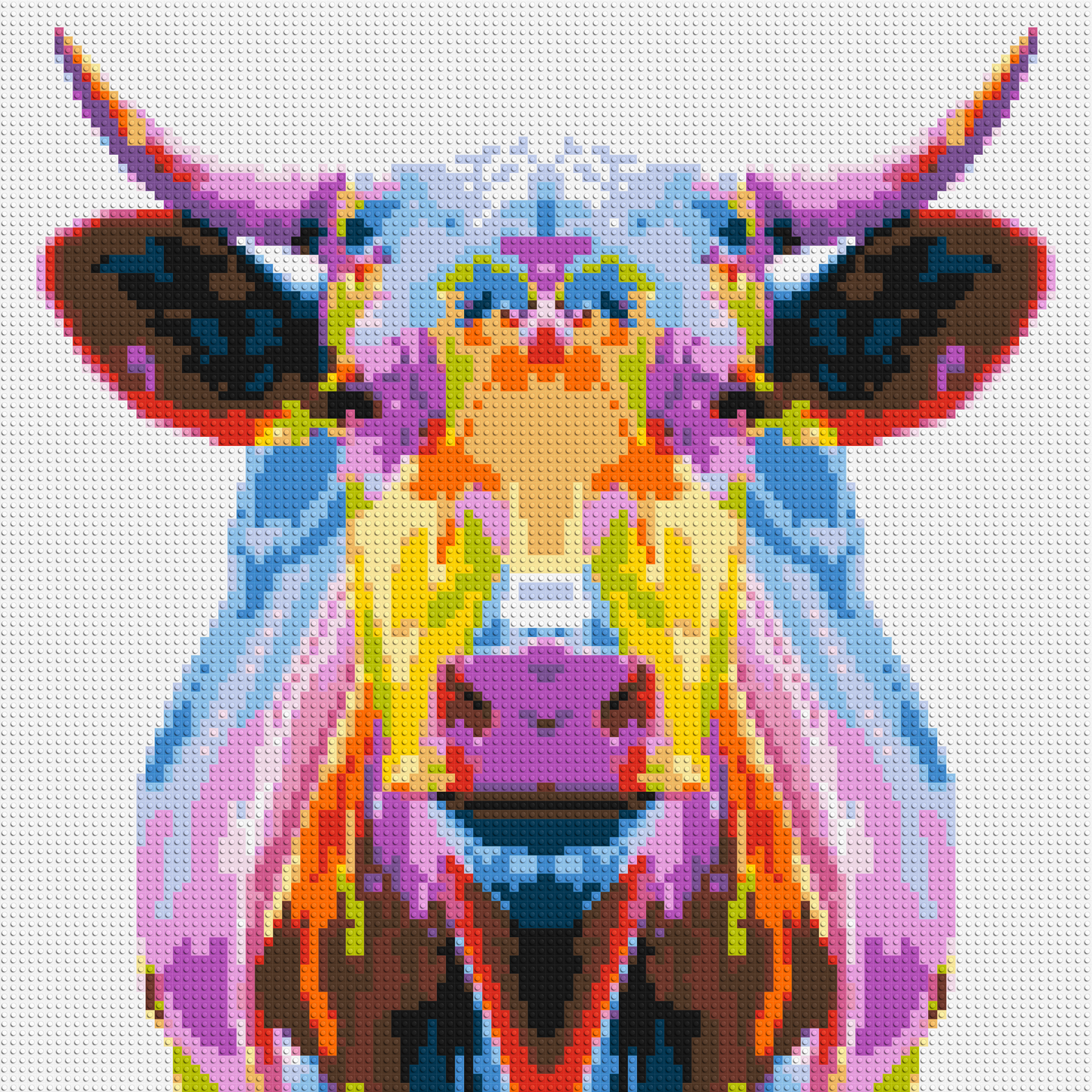 Cow Colourful Pop Art  - Brick Art Mosaic Kit 5x5 large