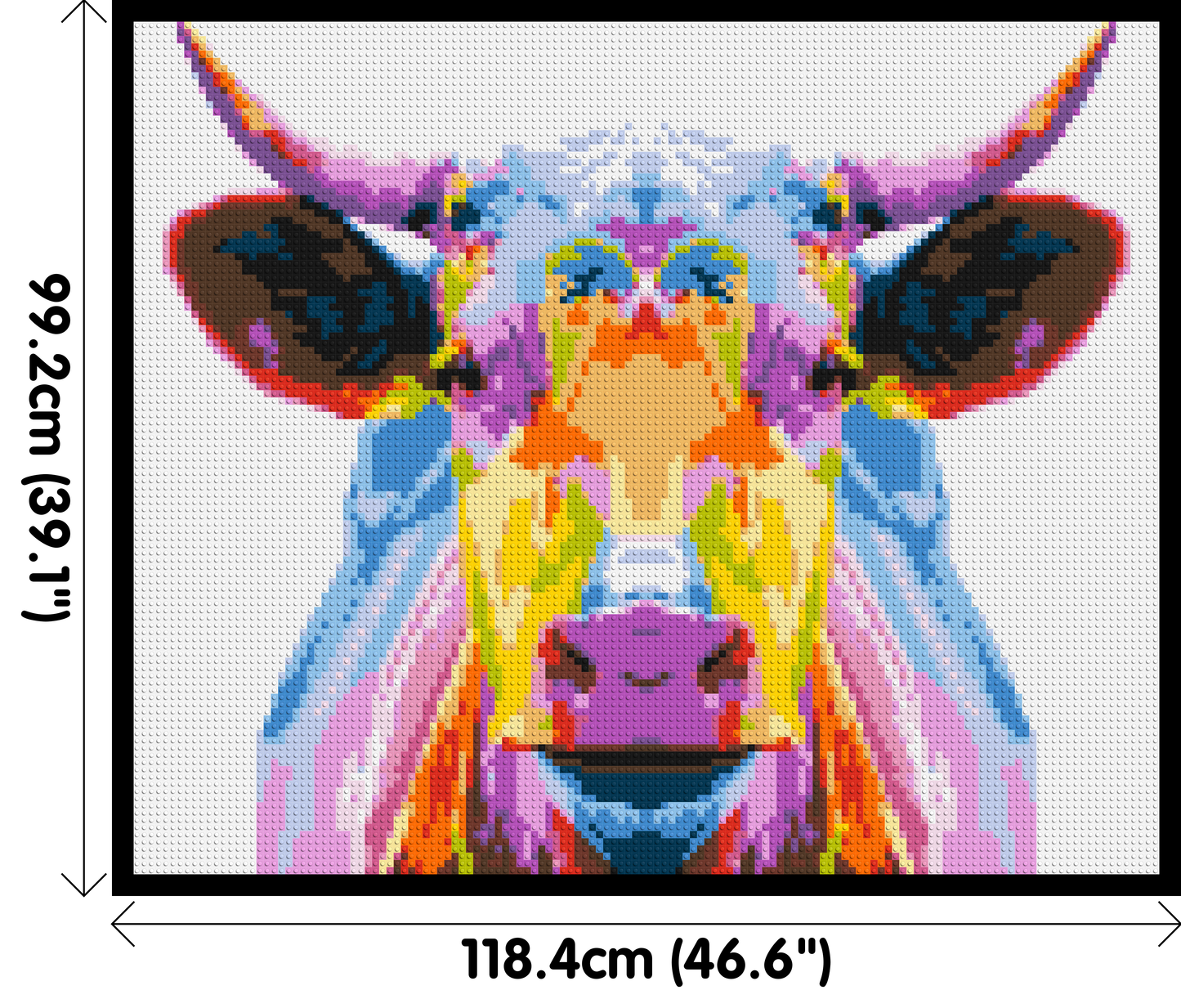 Cow Colourful Pop Art  - Brick Art Mosaic Kit 6x5 large