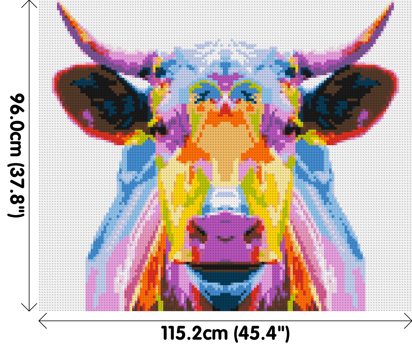 Cow Colourful Pop Art  - Brick Art Mosaic Kit 6x5 large