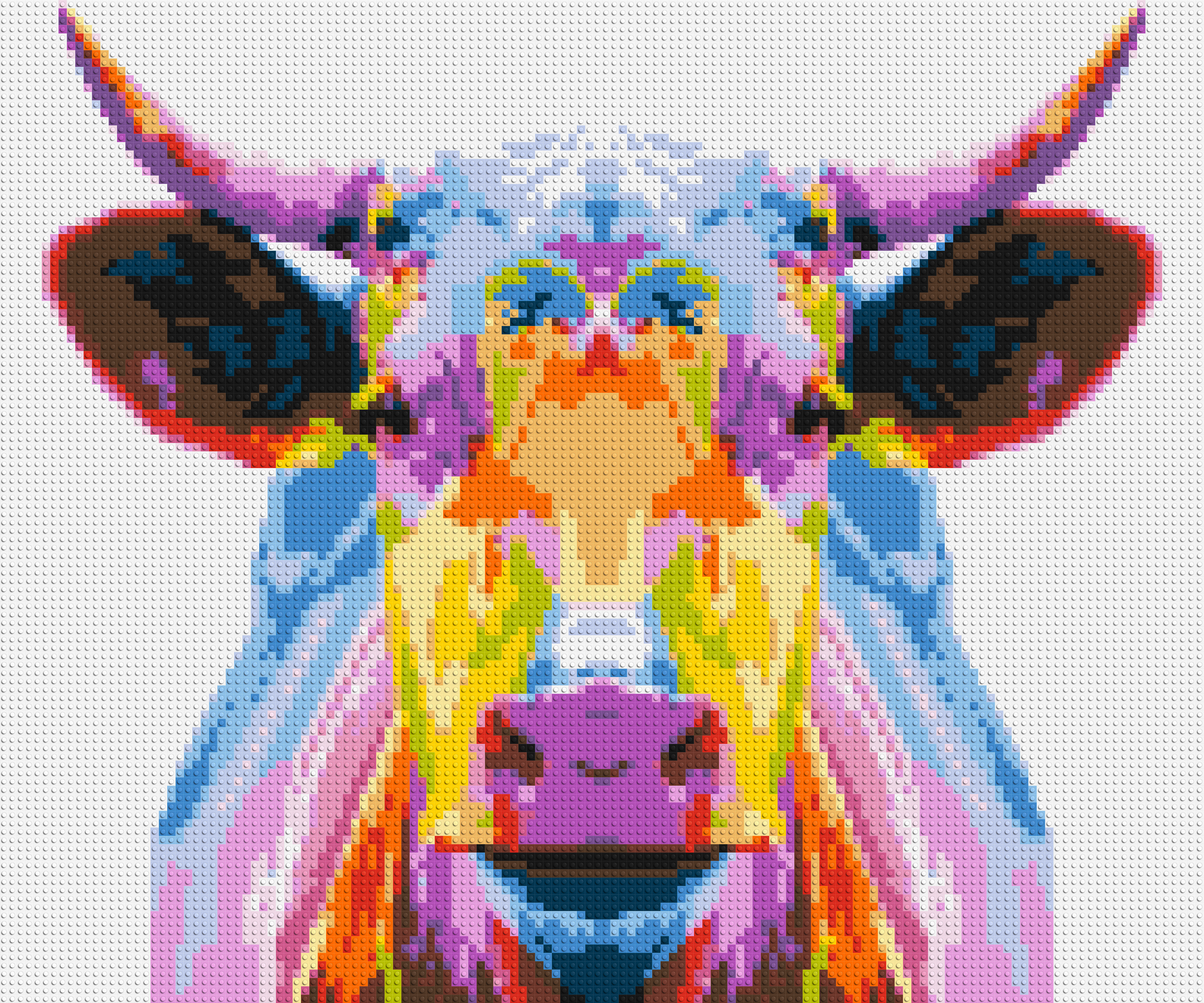 Cow Colourful Pop Art  - Brick Art Mosaic Kit 6x5 large