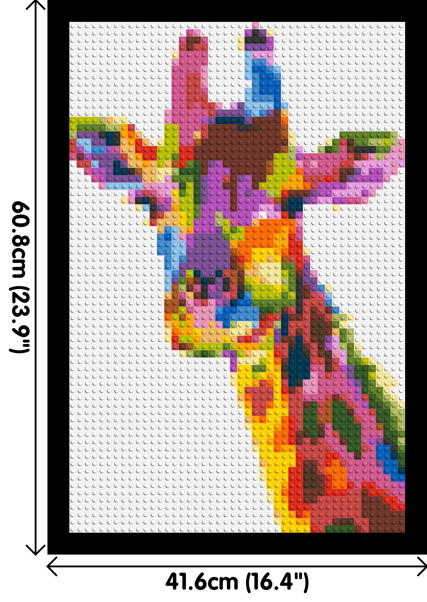 Giraffe Colourful Pop Art - Brick Art Mosaic Kit 2x3 dimensions with frame