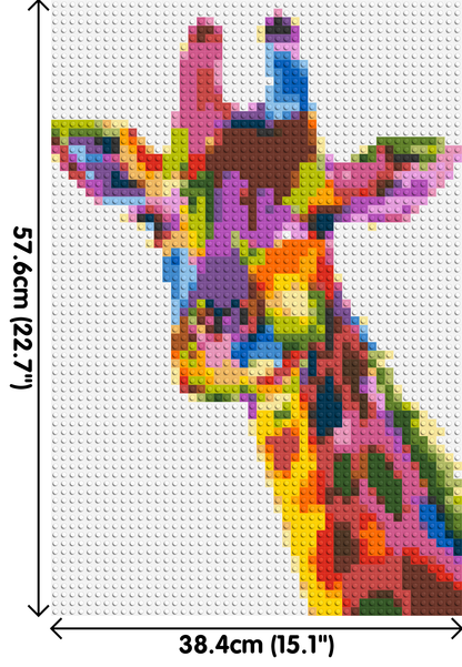 Giraffe Colourful Pop Art - Brick Art Mosaic Kit 2x3 large