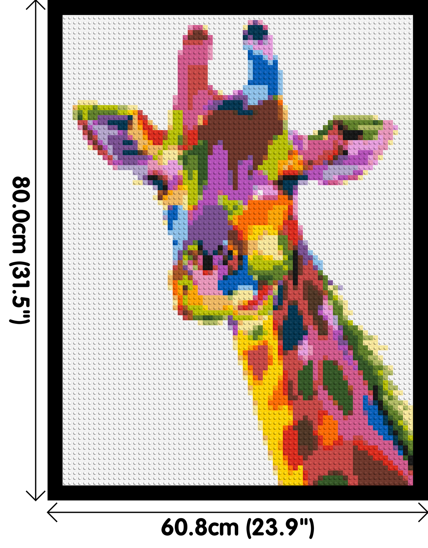 Giraffe Colourful Pop Art - Brick Art Mosaic Kit 3x4 large