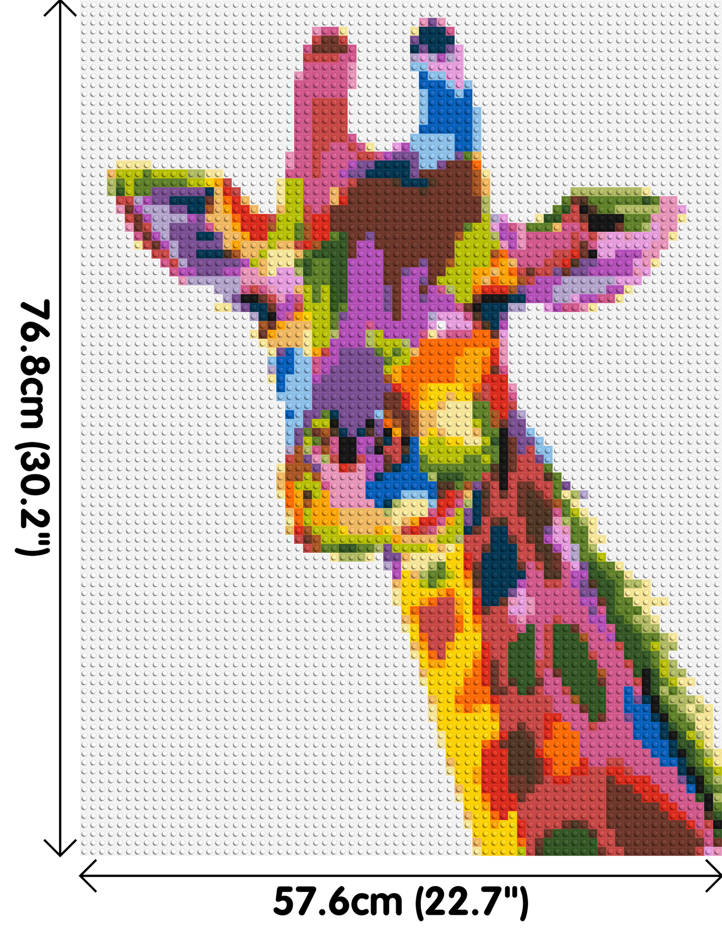 Giraffe Colourful Pop Art - Brick Art Mosaic Kit 3x4 large