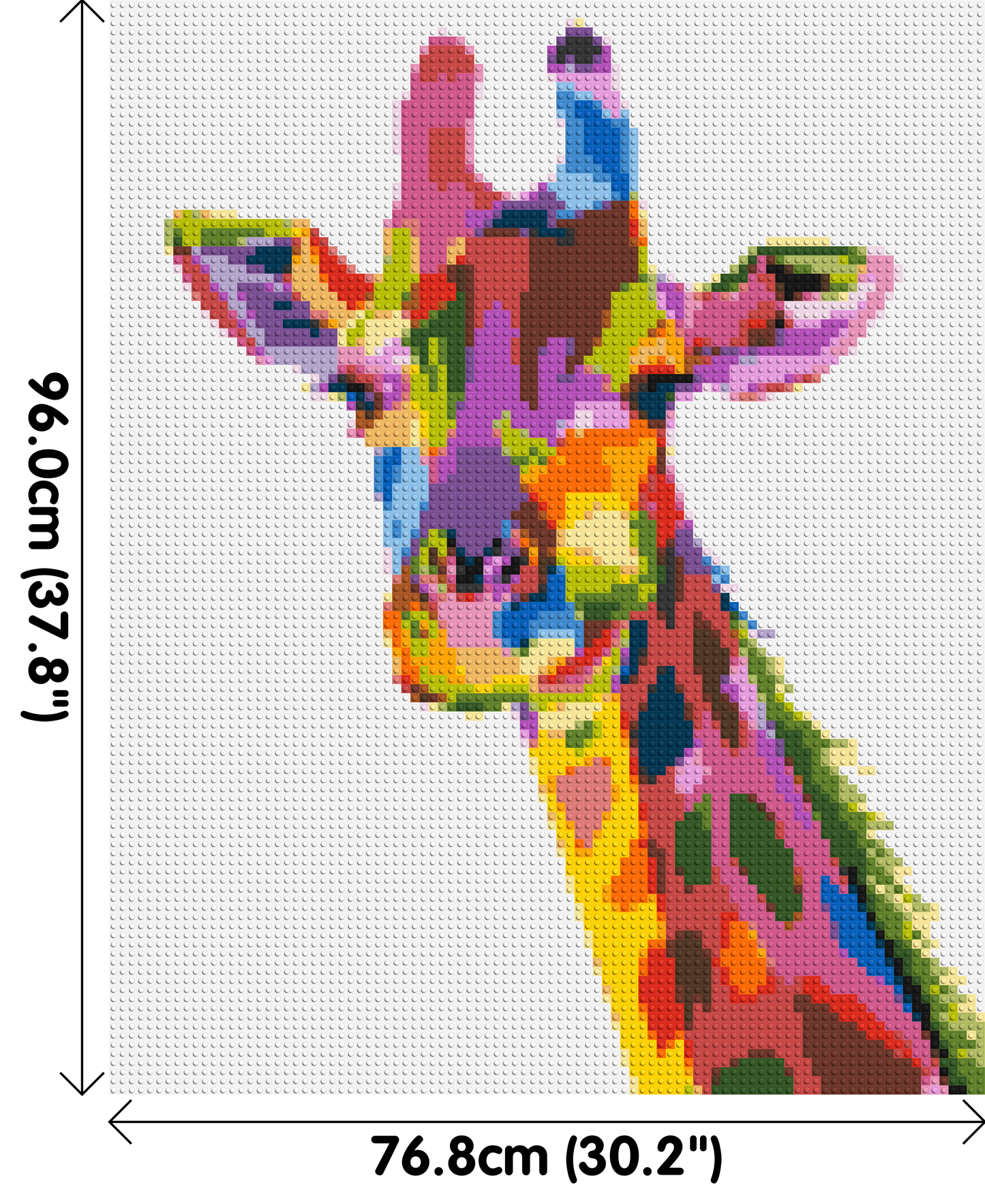 Giraffe Colourful Pop Art - Brick Art Mosaic Kit 4x5 large